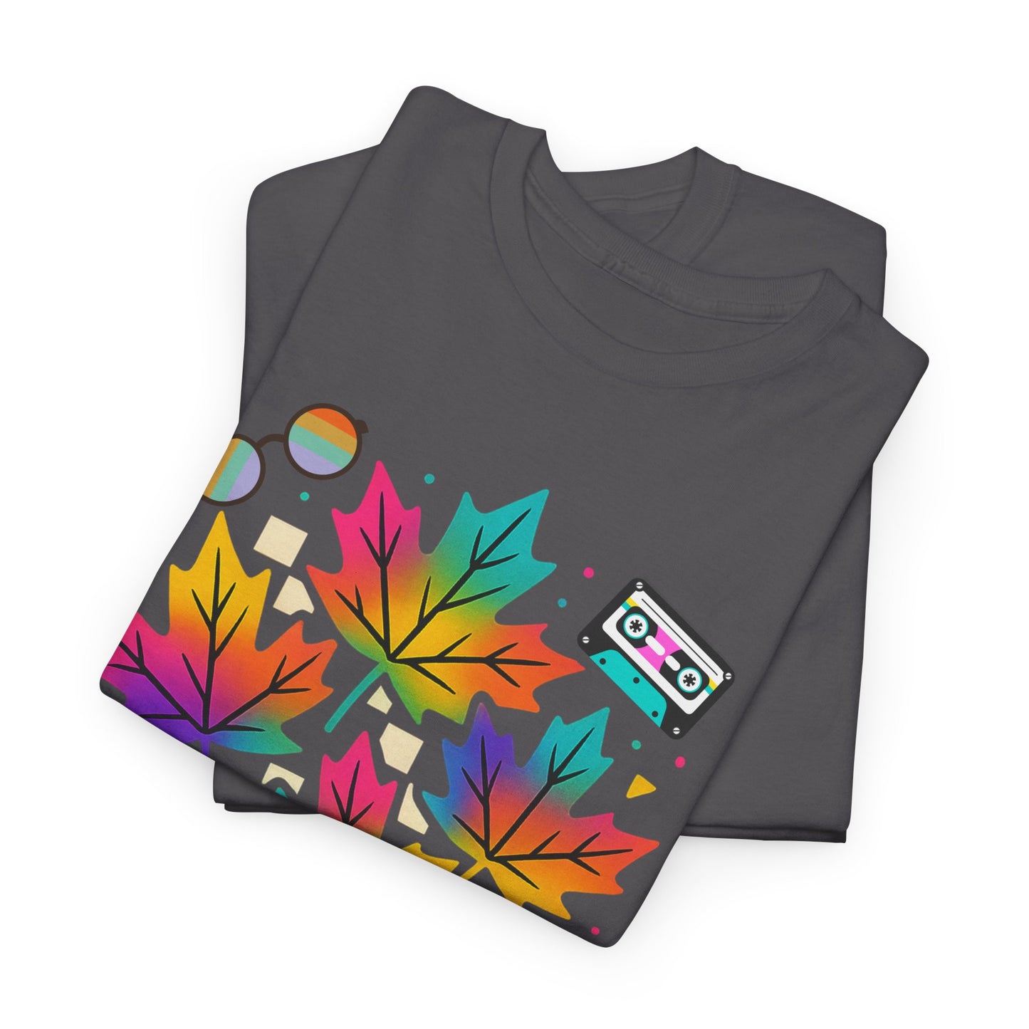 Fall 90s Vibes Tee, 90s Nostalgia T-shirt, Neon Fall Leaves