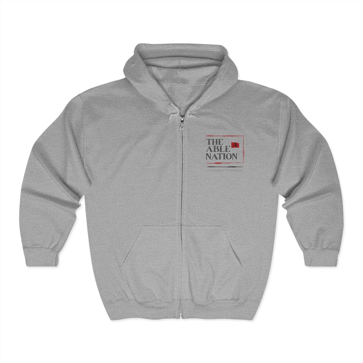 The Able Nation Fleece Zip-Up Hoodie – Warmth with a Message Oversized Sweatshirt for Every Occasion, Casual Wear, Gift for Him/Her, Athleisure, Trendy Style