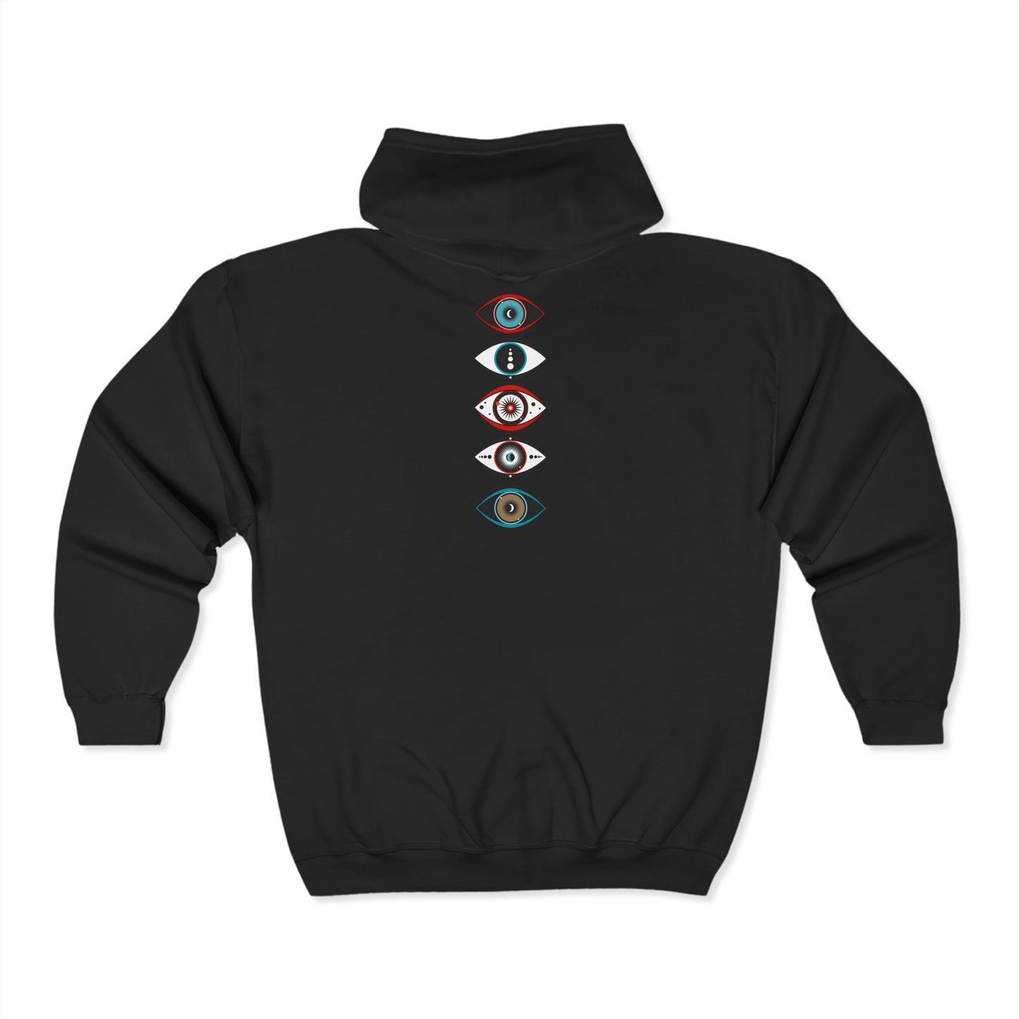 Evil Eye Zip Hoodie, Trendy Sweatshirt for Spiritual Vibes, Stylish Protection & Spiritual Streetwear