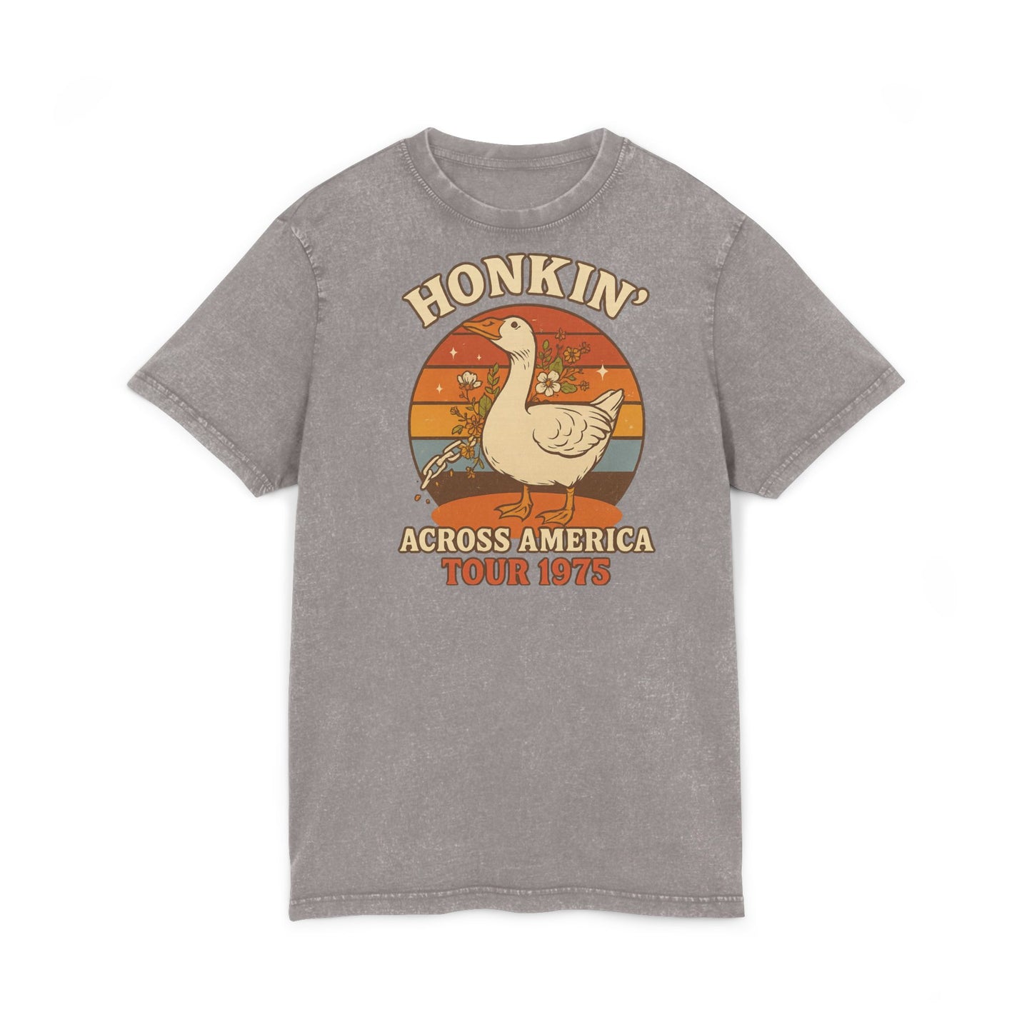 Retro Graphic Tee, Vintage Acid Wash Shirt, Goose Tour T-Shirt, Gifts for Nature Lovers, Casual Summer Outfit