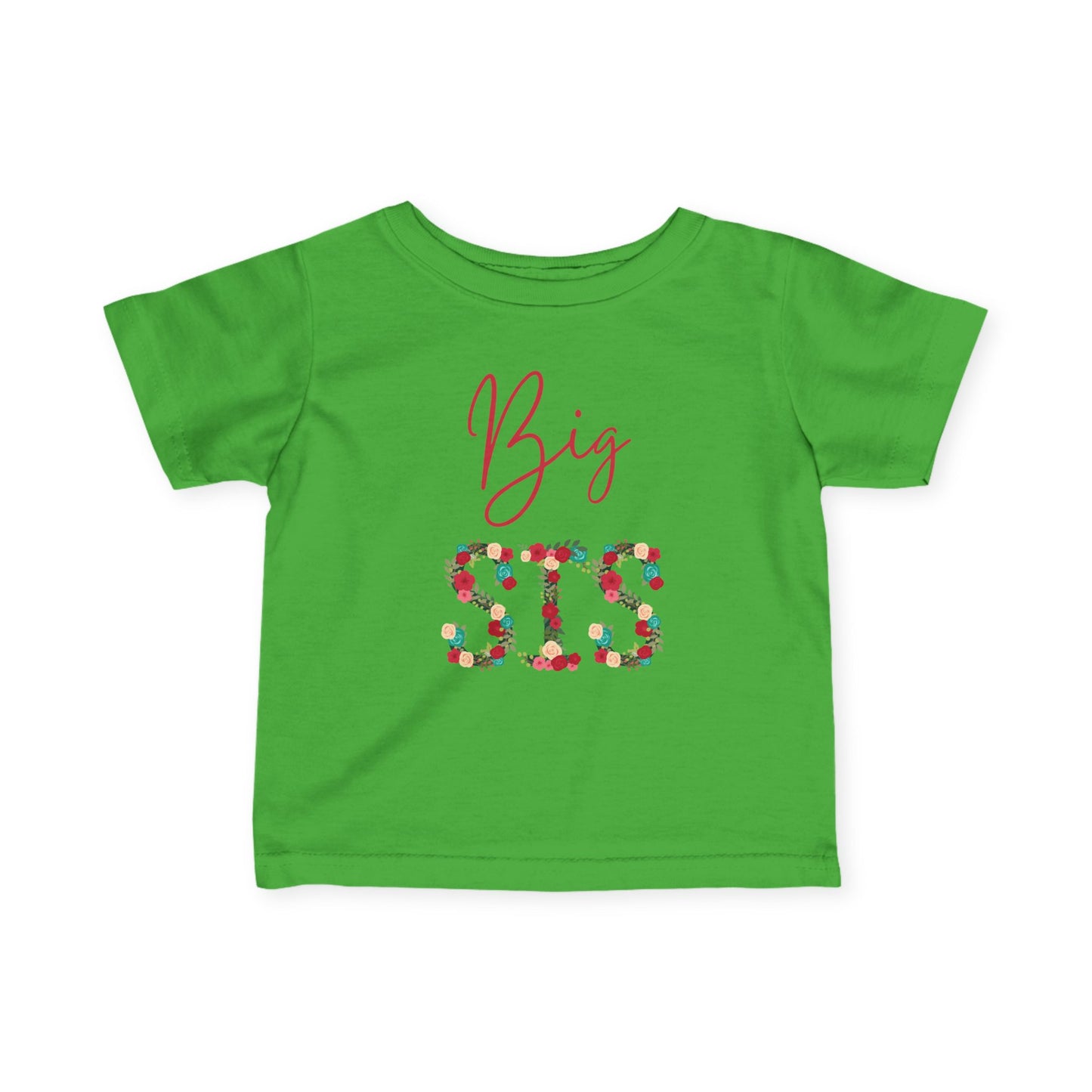 Toddler Tee Big Sis Floral Letters Shirt, Shirt for New big sister