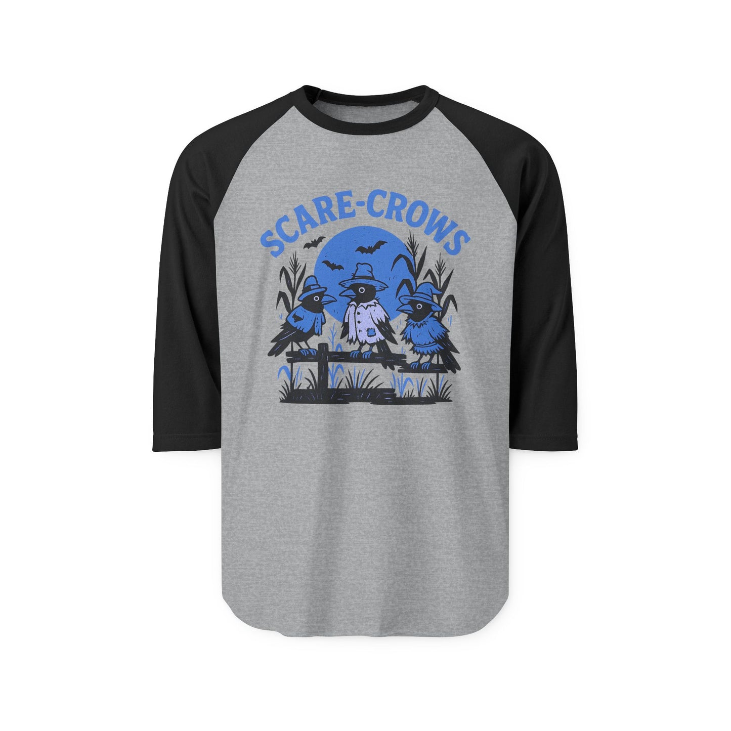 Halloween Scare-Crows Raglan Shirt, Unisex Fall Shirt, Pumpkin Spice Apparel, Spooky Season Fashion, Halloween Party Top