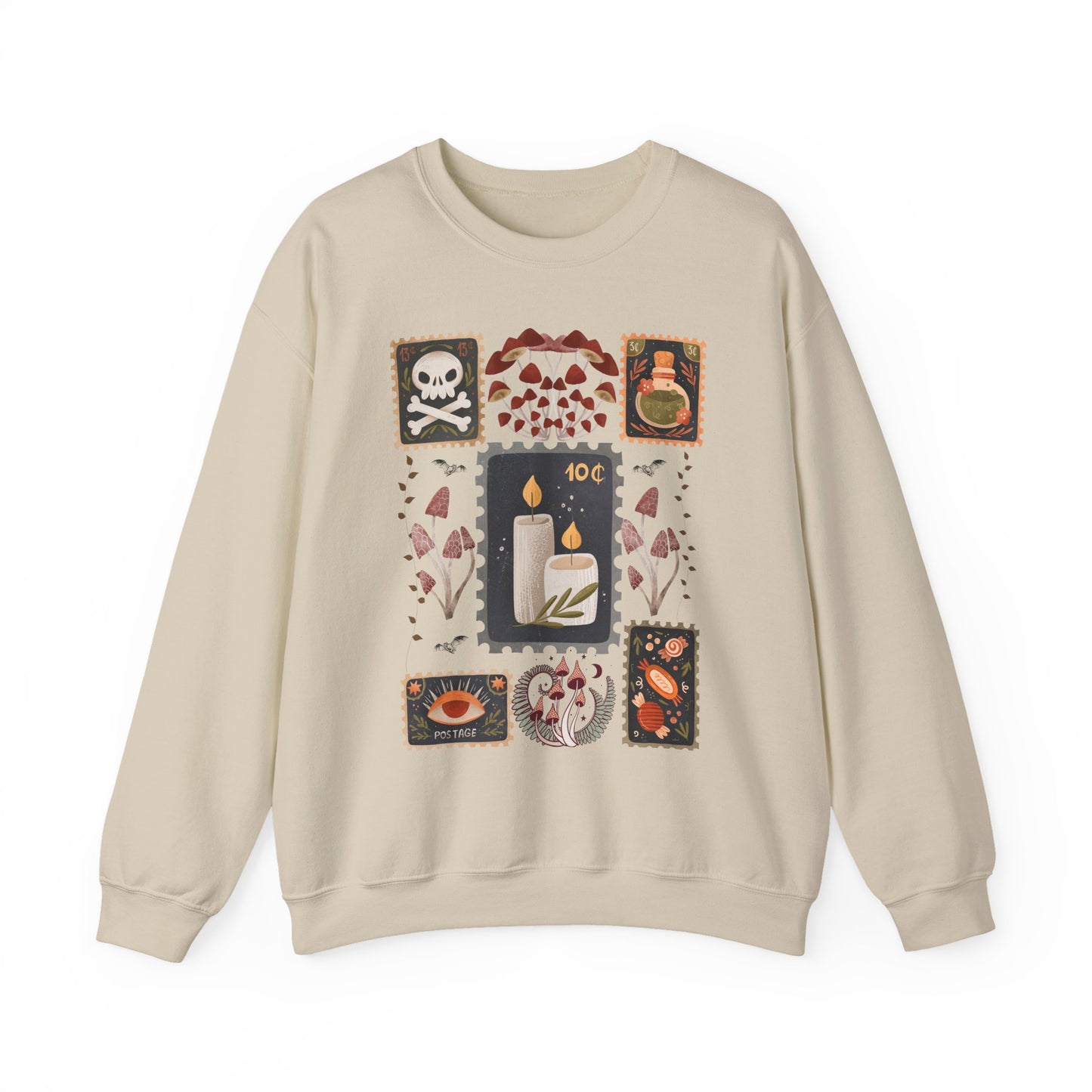 Vintage-Inspired Sweatshirt with Nature and Mystic Elements, Cozy Sweater for Fall, Halloween Gift, Unique Design