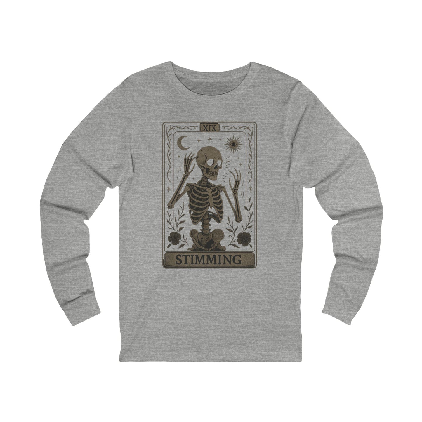 Unisex Jersey Long Sleeve Tarot Style Skeleton Sweatshirt