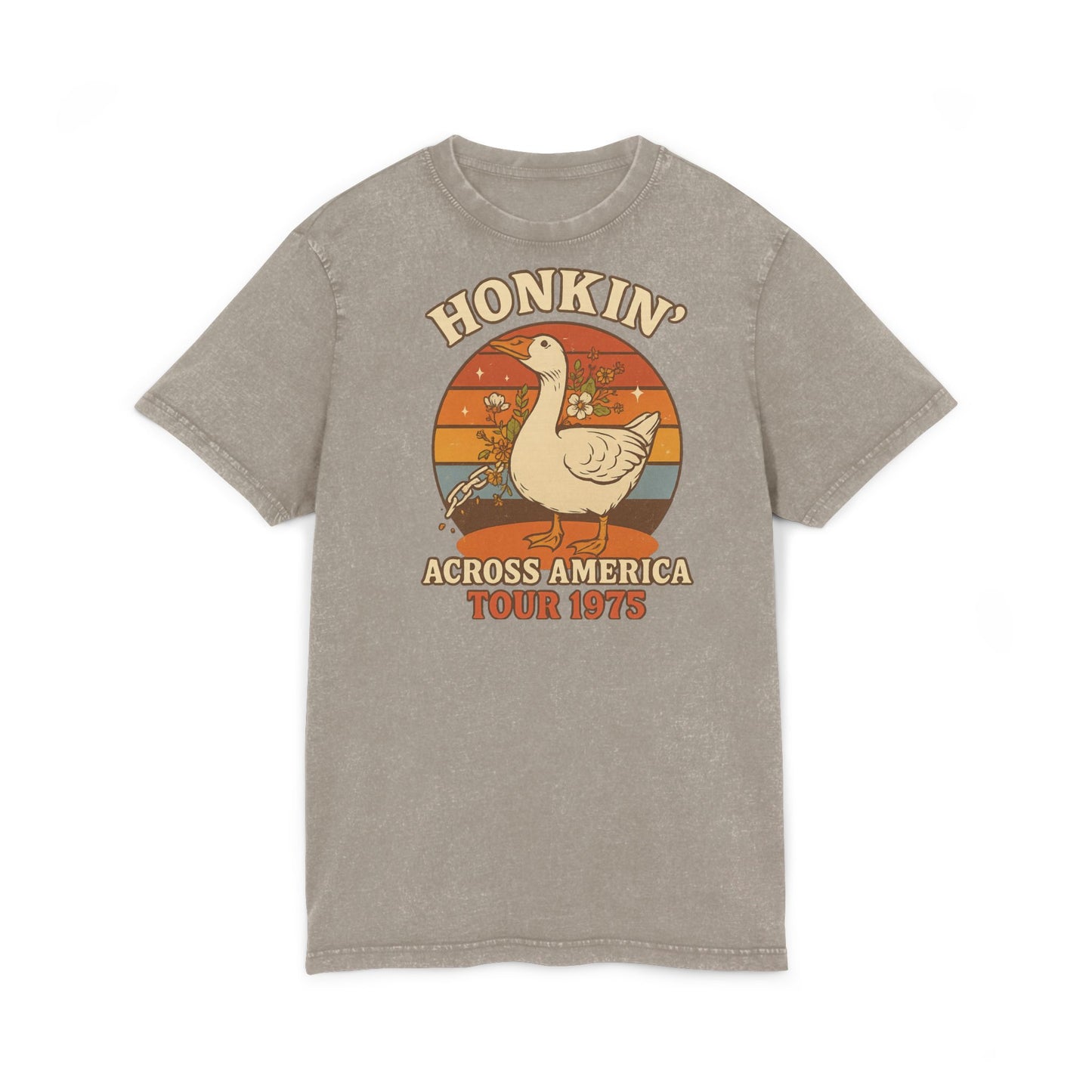 Retro Graphic Tee, Vintage Acid Wash Shirt, Goose Tour T-Shirt, Gifts for Nature Lovers, Casual Summer Outfit