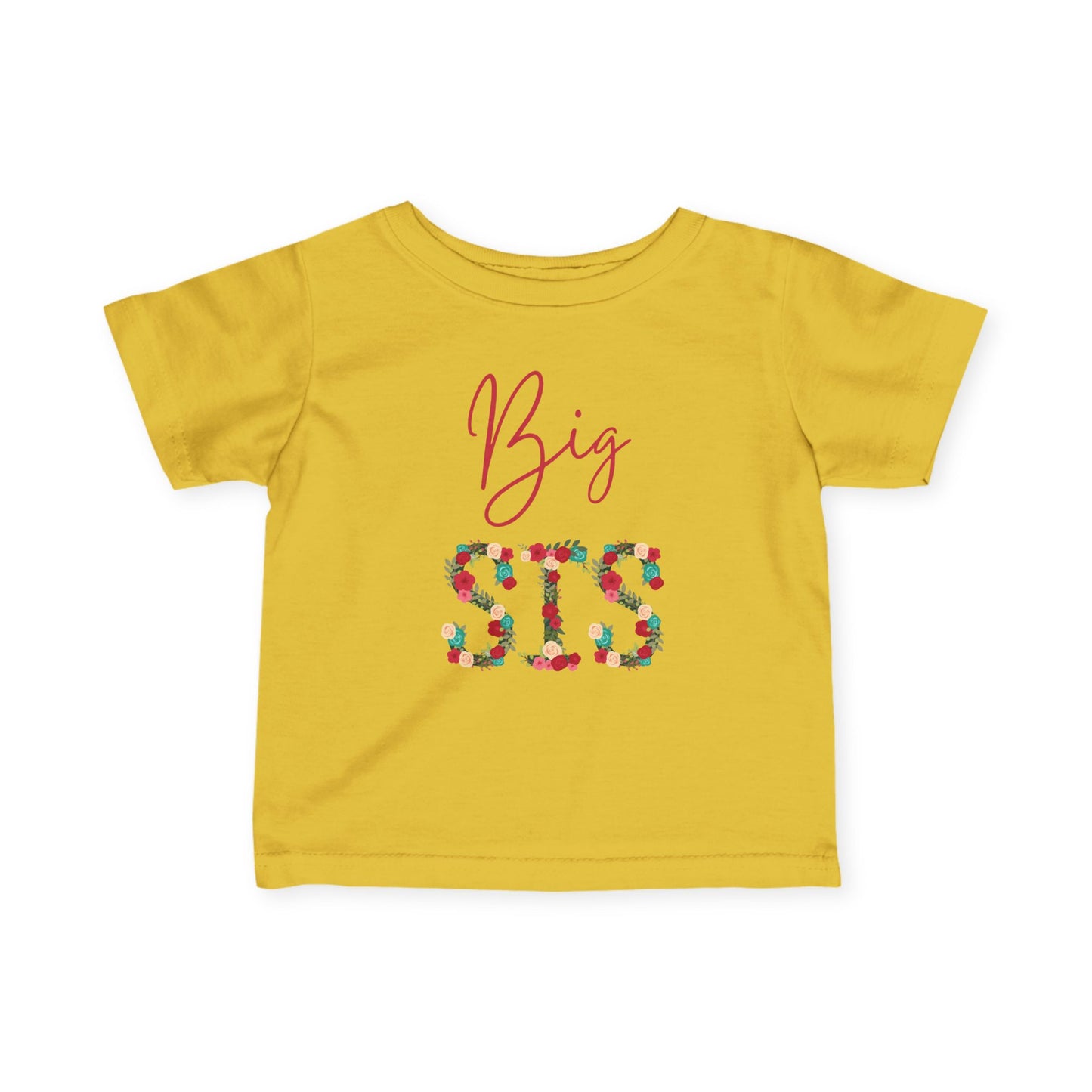 Toddler Tee Big Sis Floral Letters Shirt, Shirt for New big sister
