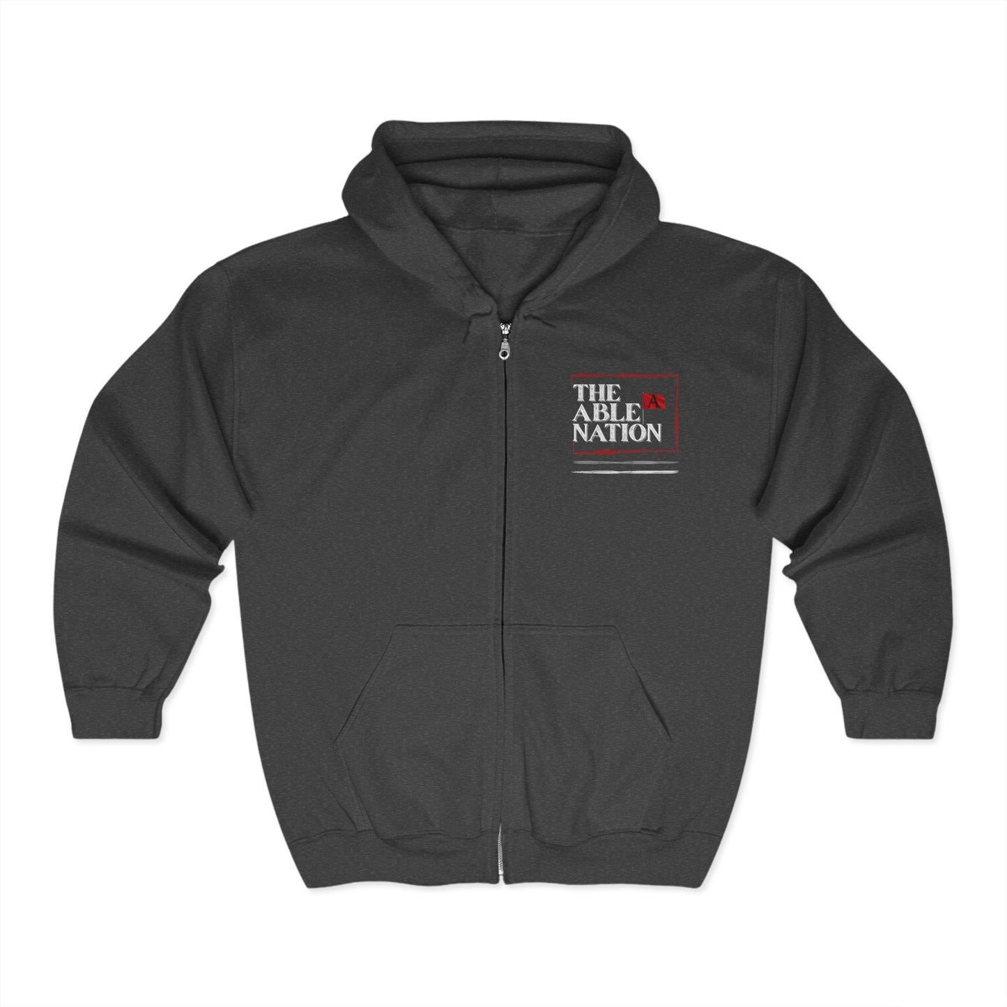 The Able Nation Fleece Zip-Up Hoodie – Warmth with a Message Oversized Sweatshirt for Every Occasion, Casual Wear, Gift for Him/Her, Athleisure, Trendy Style