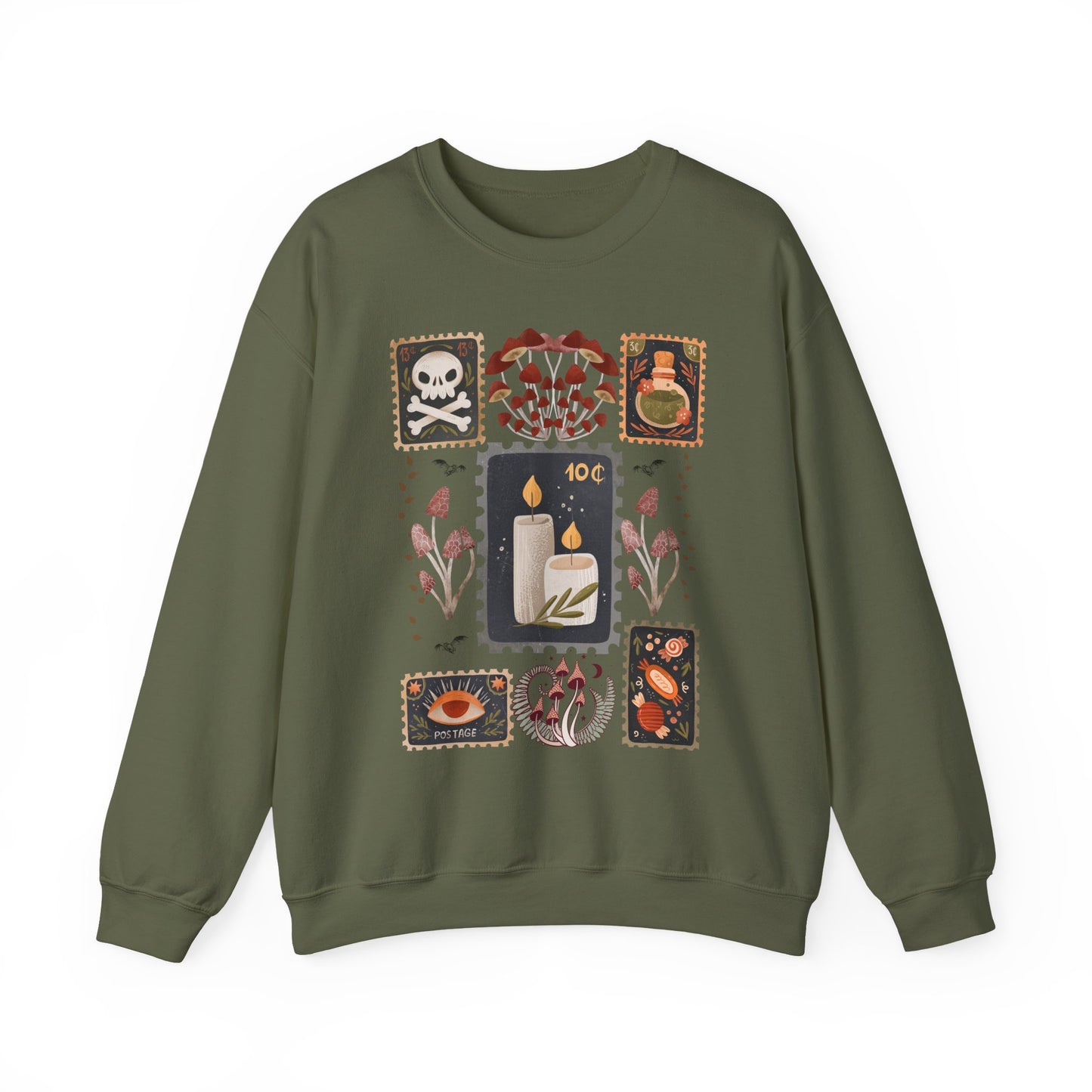 Vintage-Inspired Sweatshirt with Nature and Mystic Elements, Cozy Sweater for Fall, Halloween Gift, Unique Design