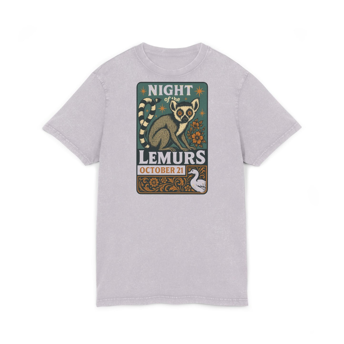 Acid Washed Animal Tee, Nature Lover T-Shirt, Eco-Friendly Fashion, Gift for Wildlife Fans, October Celebrations