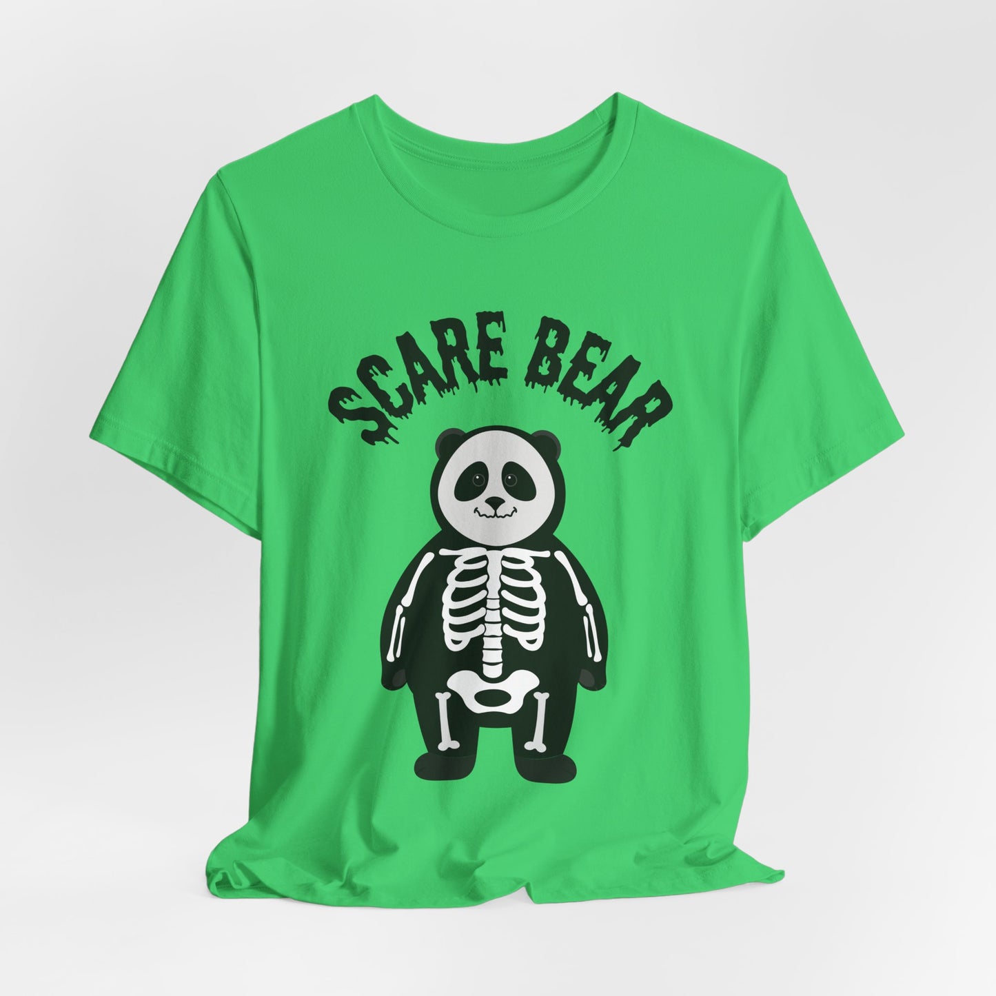 Halloween Scare Bear Tee, Unisex Halloween Shirt, Fall Graphic Tee, Spooky Season Clothing, Cute Skeleton Panda Tee, Skeleton Panda Halloween Costume, Autism-Friendly Tee