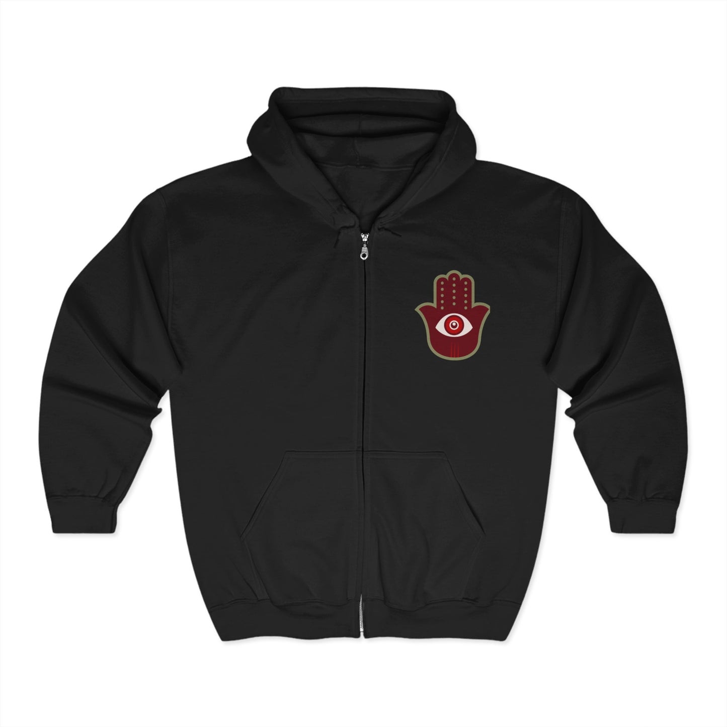 Evil Eye Zip Hoodie, Trendy Sweatshirt for Spiritual Vibes, Stylish Protection & Spiritual Streetwear