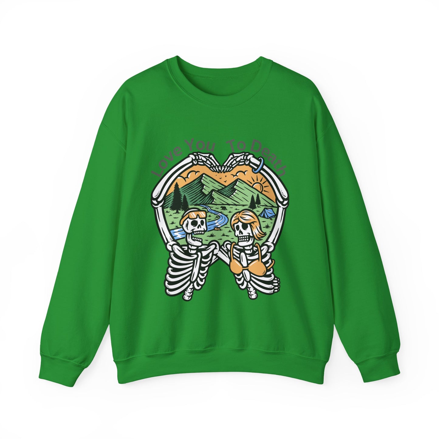 Love You To Death Graphic Sweatshirt, Cozy Fall Apparel, Halloween Gift, Couple's Sweatshirt
