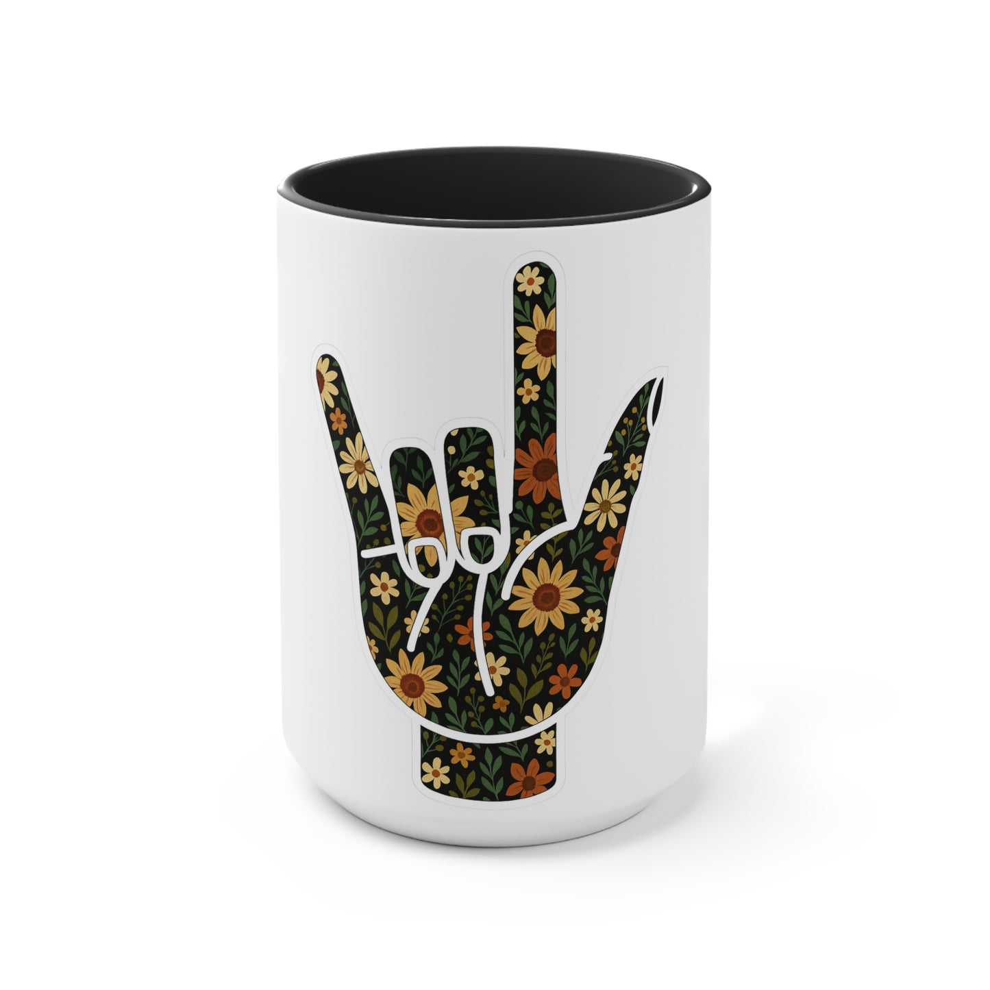 Floral ASL Symbol Mug β Sign with Style