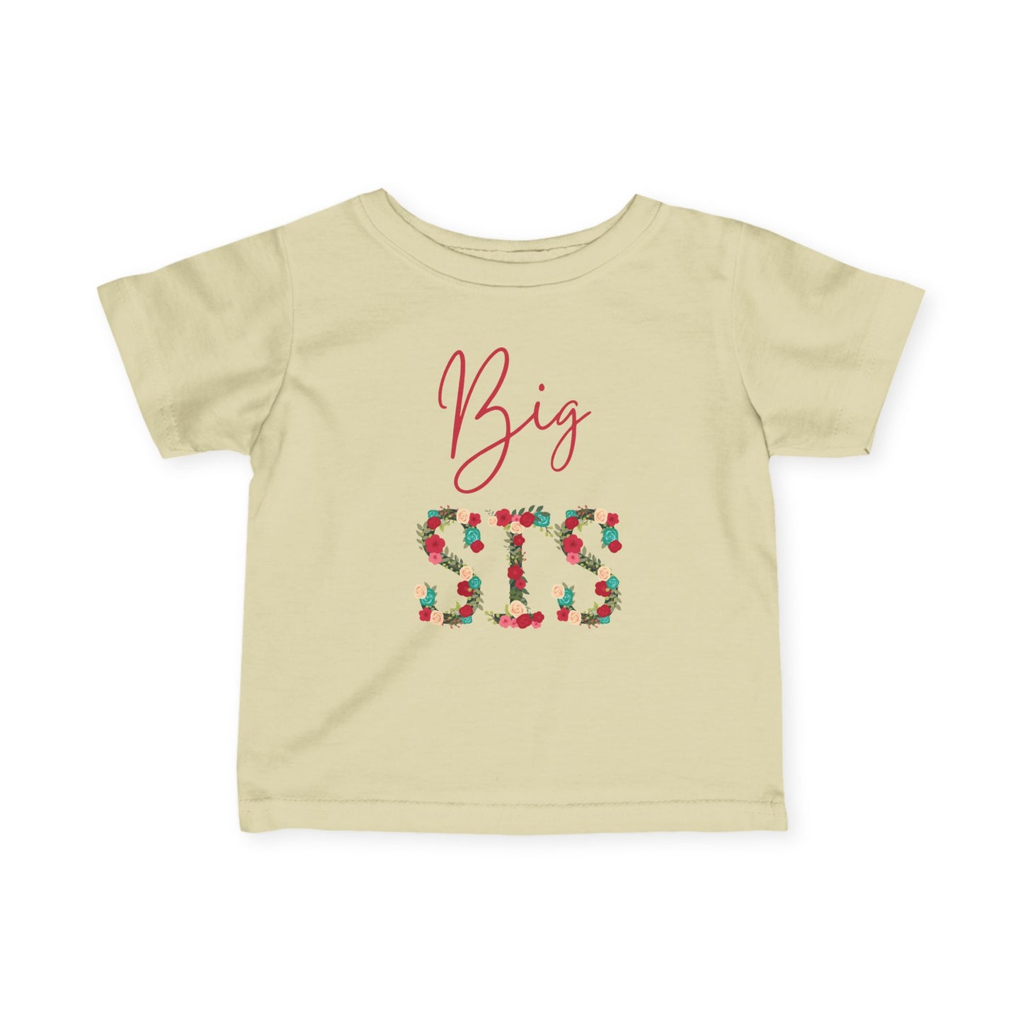 Toddler Tee Big Sis Floral Letters Shirt, Shirt for New big sister