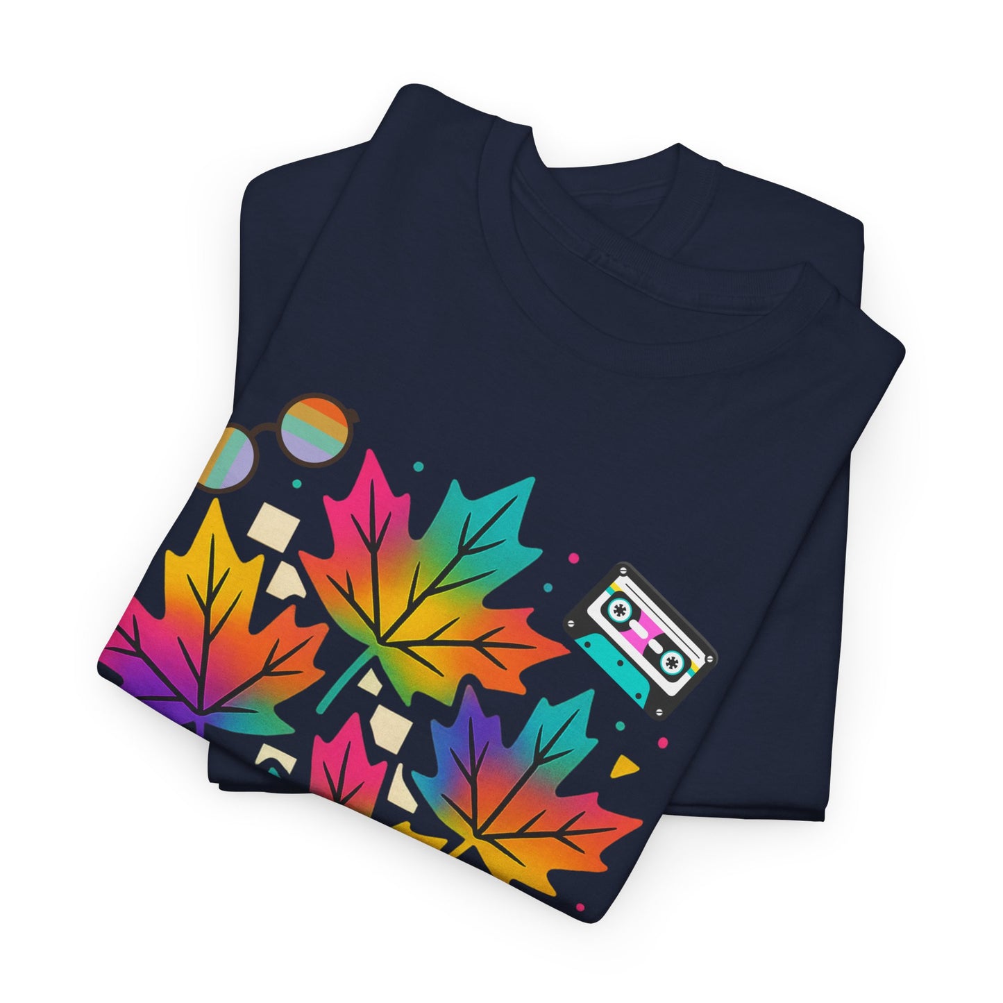 Fall 90s Vibes Tee, 90s Nostalgia T-shirt, Neon Fall Leaves