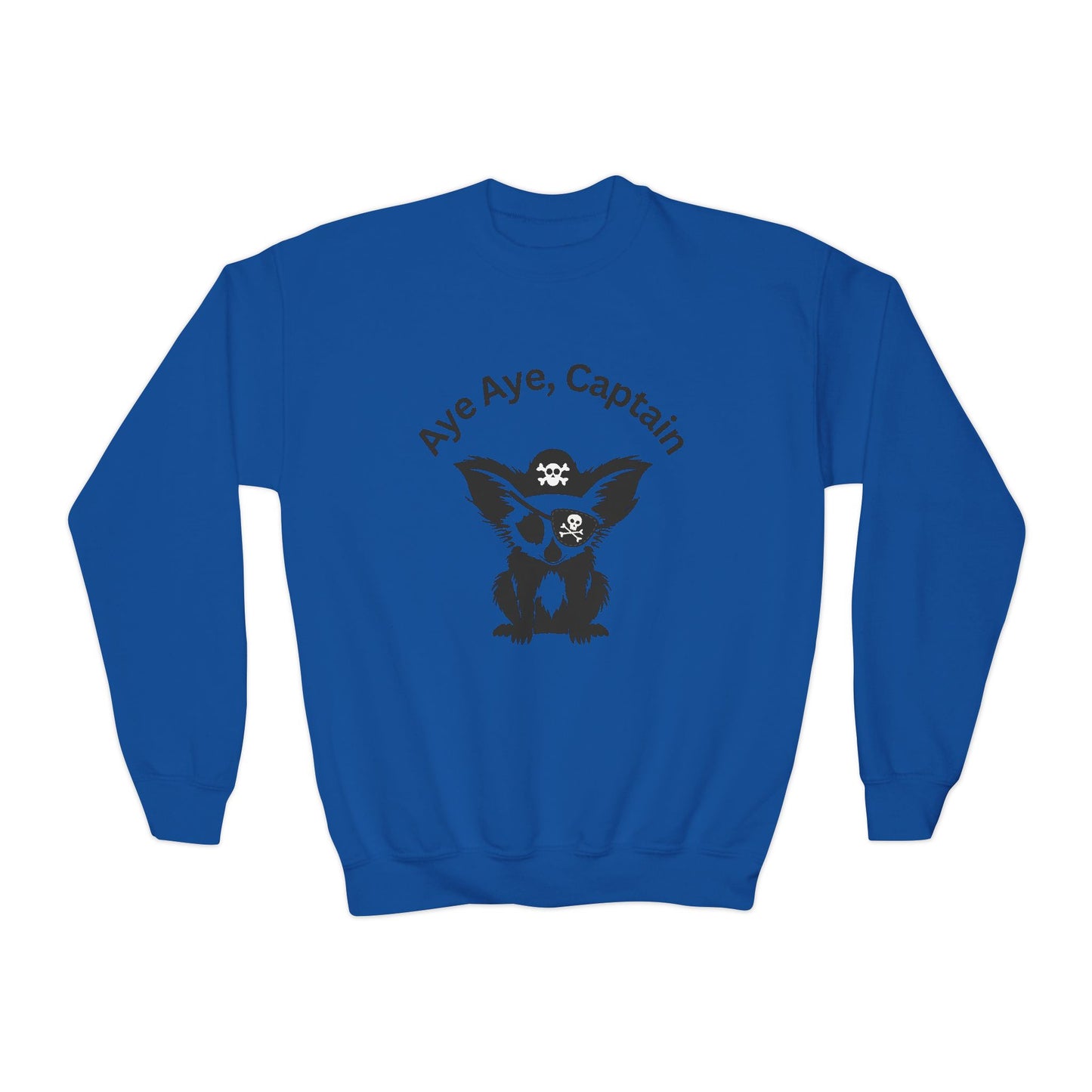 Youth Crewneck Sweatshirt, Pirate Aye Aye Theme Sweatshirt, Animal Lover Gift