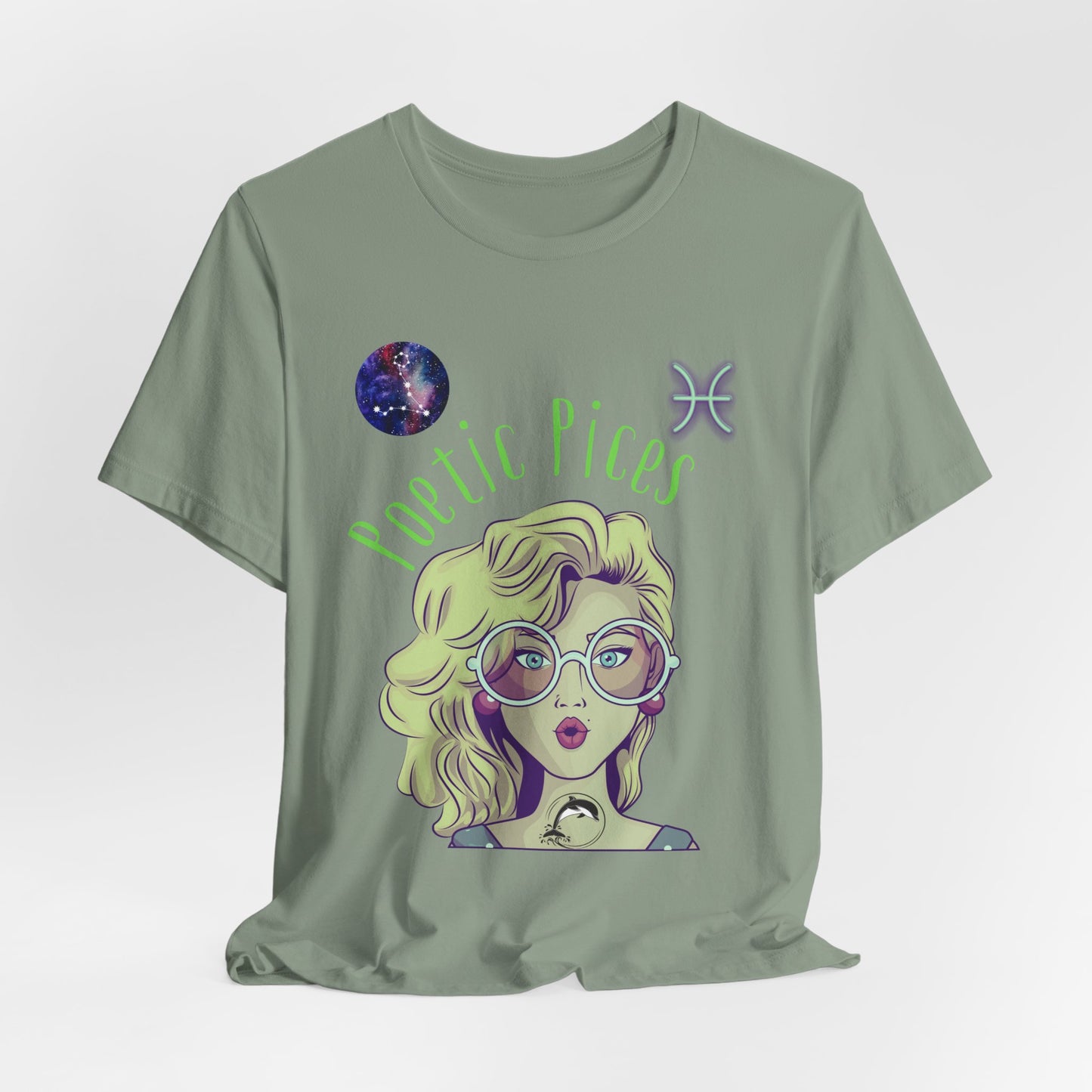 Pisces Zodiac Short Sleeve T-Shirt: Celestial Astrology Gift for Women