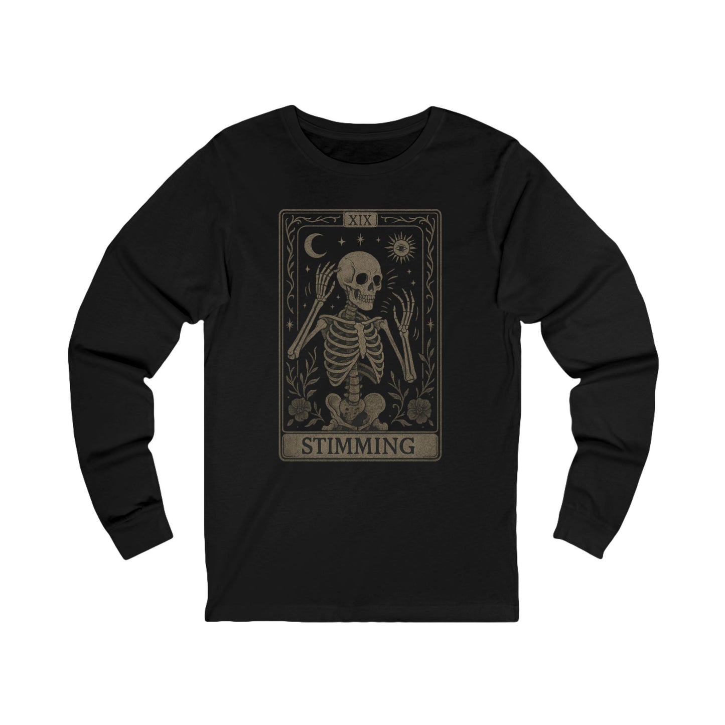 Unisex Jersey Long Sleeve Tarot Style Skeleton Sweatshirt