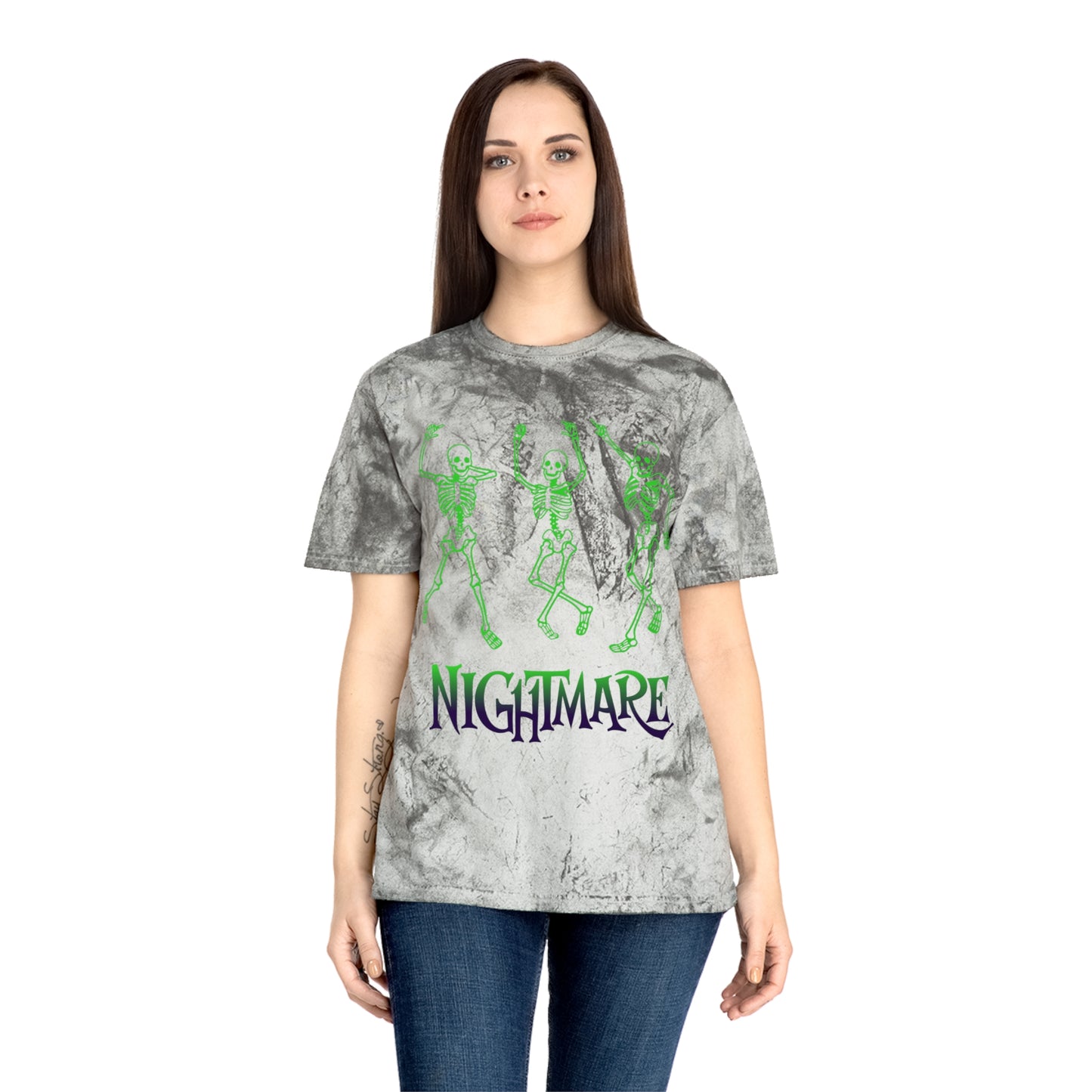 Unisex Skeleton Dance T-Shirt, Tie-Dye Tee, Halloween Apparel, Spooky Fashion, Casual Wear, Unique Gift