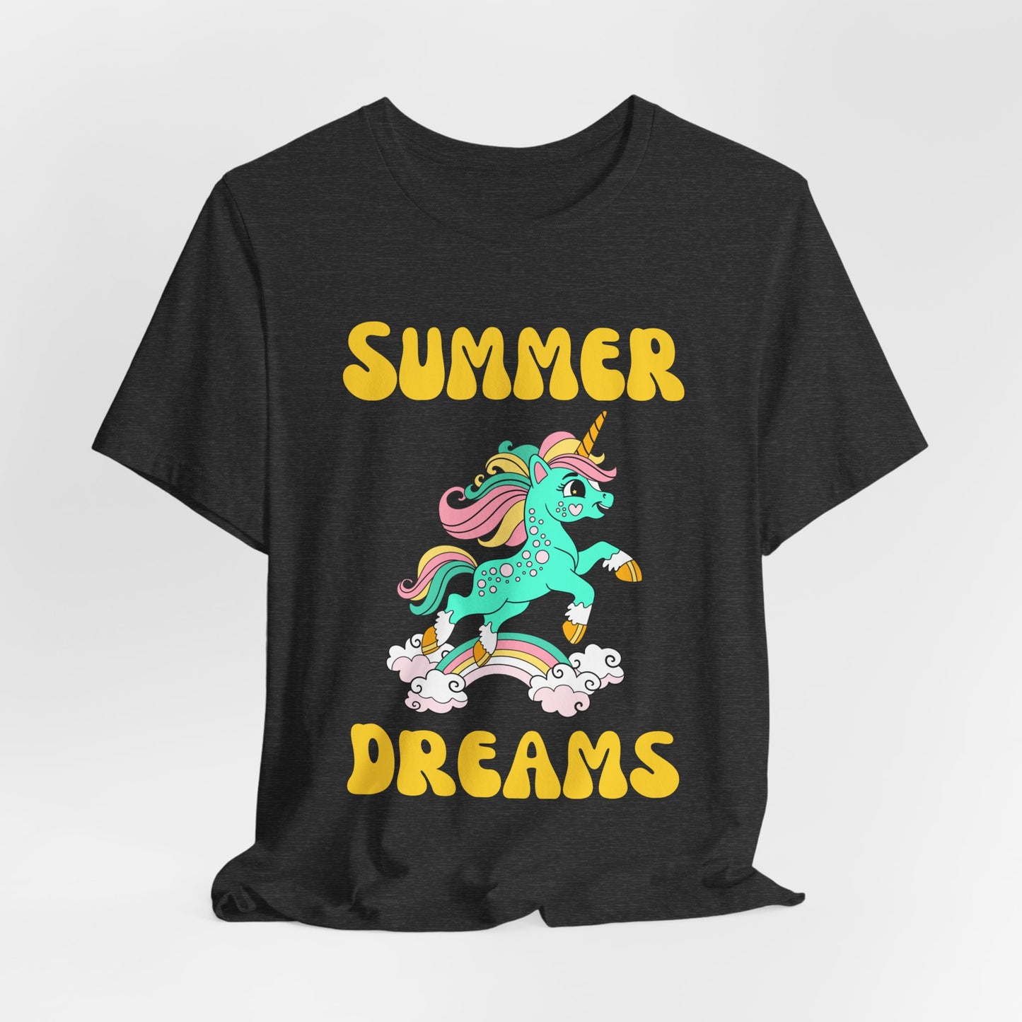 Unicorn Summer Dreams Tee, Casual Summer T-Shirt, Fun Unicorn Apparel, Gift for Kids & Teens