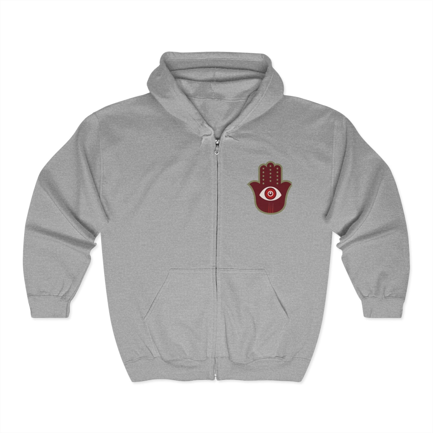 Evil Eye Zip Hoodie, Trendy Sweatshirt for Spiritual Vibes, Stylish Protection & Spiritual Streetwear