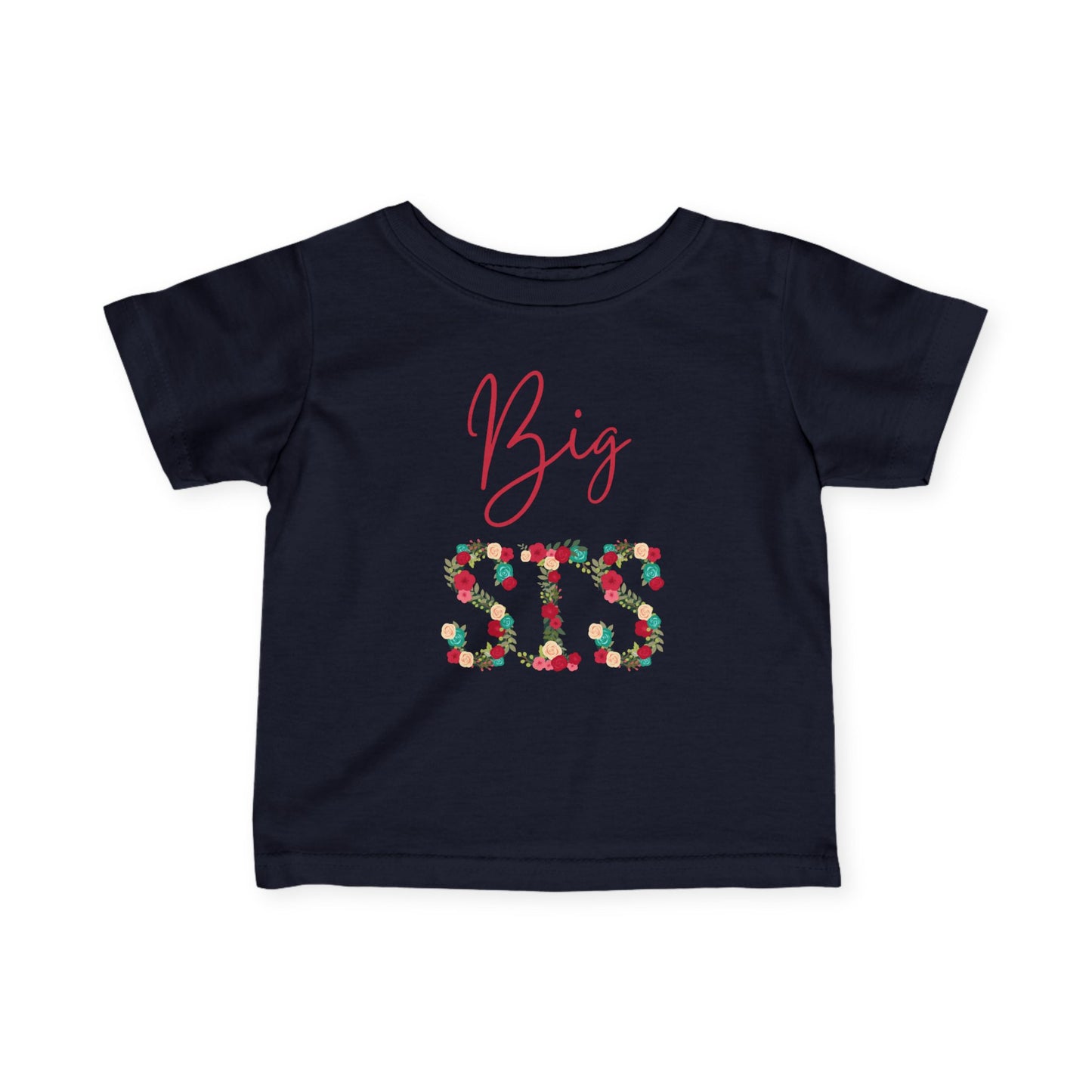 Toddler Tee Big Sis Floral Letters Shirt, Shirt for New big sister