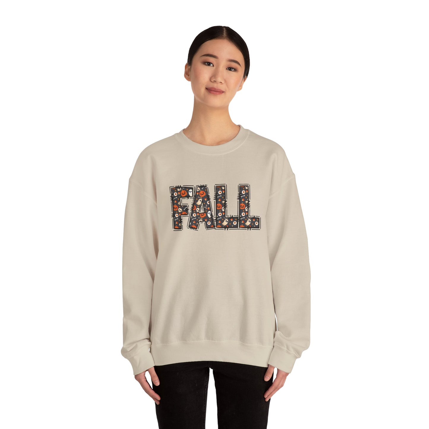 Fall Pumpkin Sweatshirt for Halloween October Vibes, Autumn Outfit, Gift for Her, Layering Piece, Casual Fall Style