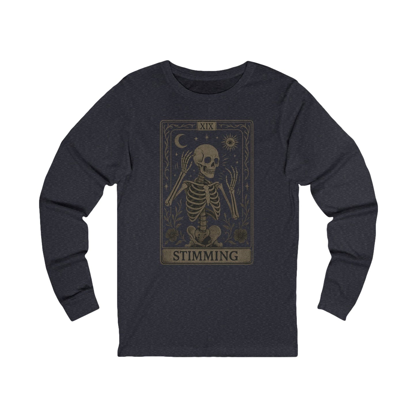 Unisex Jersey Long Sleeve Tarot Style Skeleton Sweatshirt