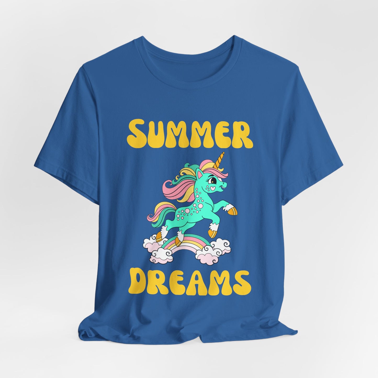 Unicorn Summer Dreams Tee, Casual Summer T-Shirt, Fun Unicorn Apparel, Gift for Kids & Teens