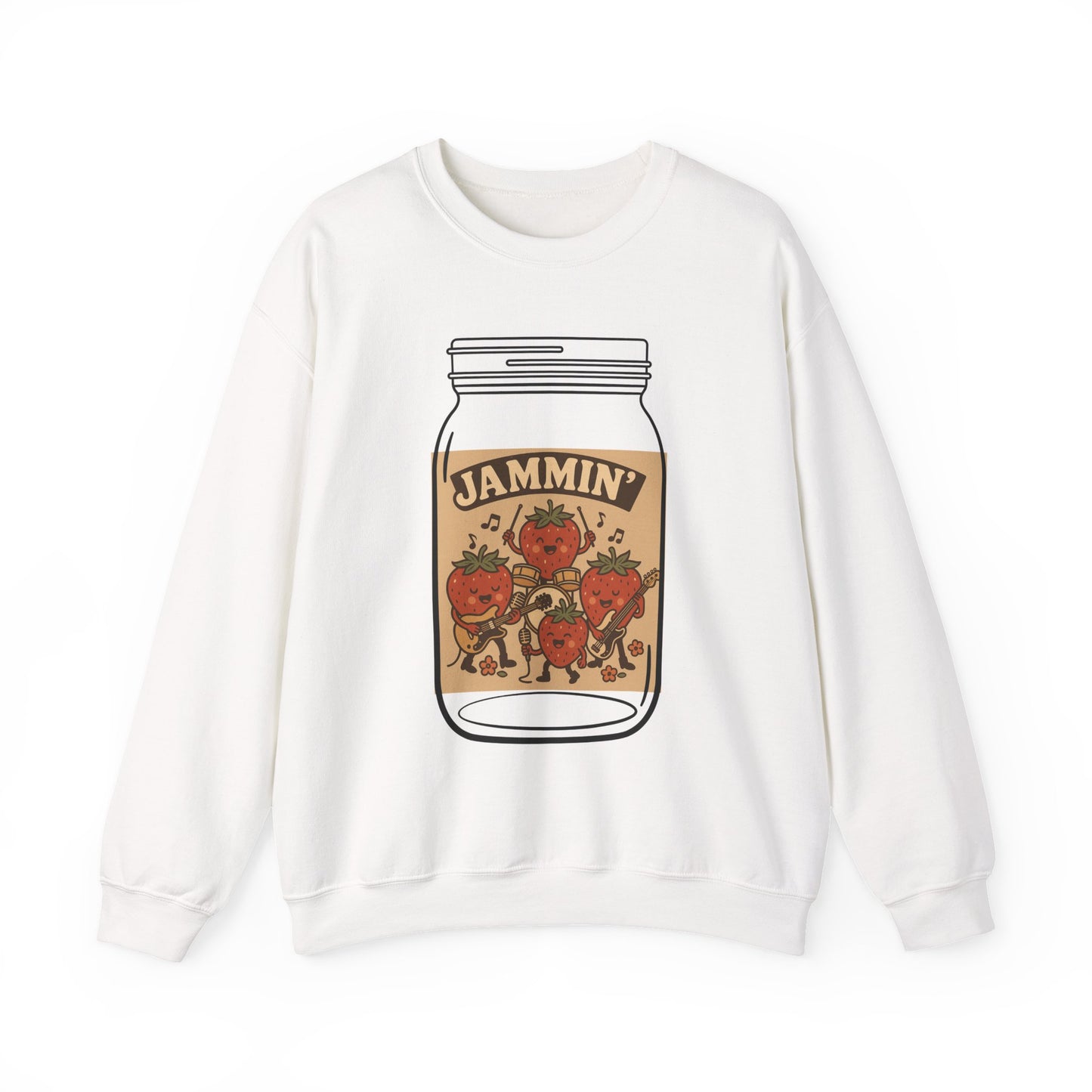 Strawberry Jam Band Sweatshirt - Musician Gift, Retro Rock Music Apparel for Jammers