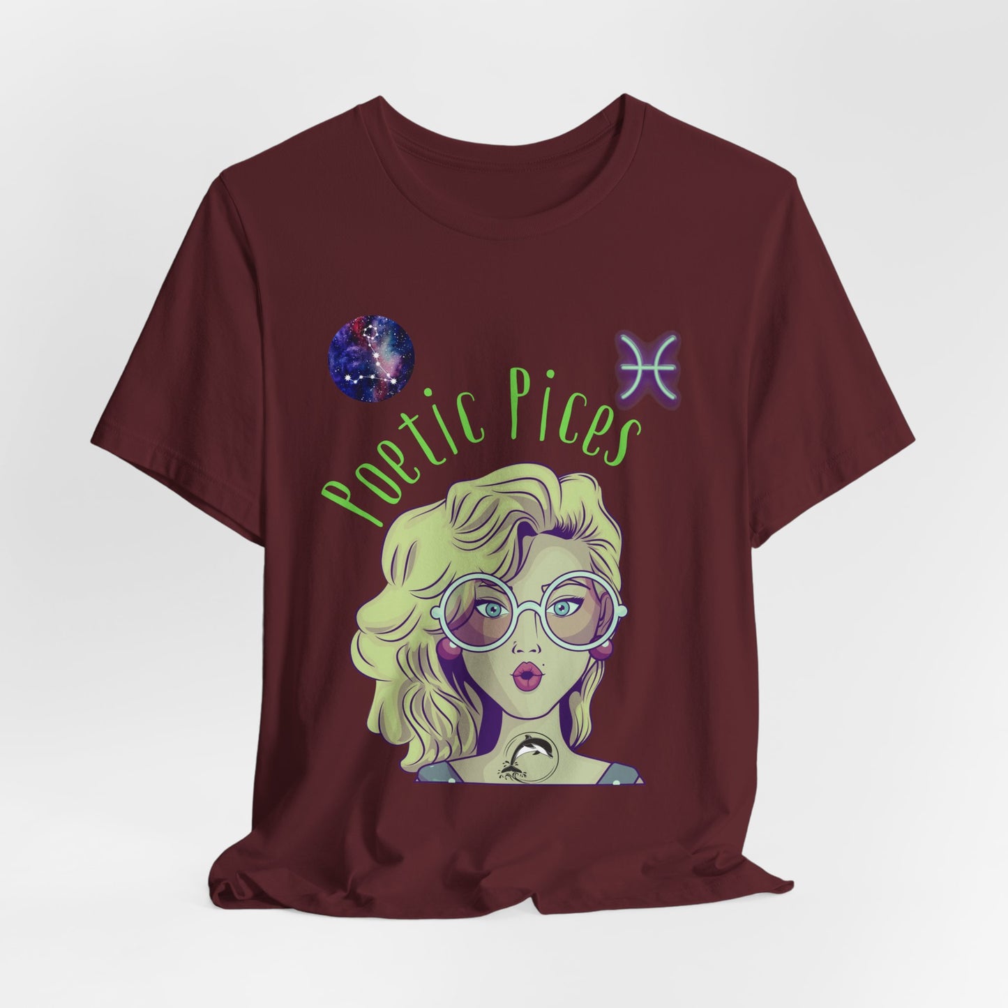 Pisces Zodiac Short Sleeve T-Shirt: Celestial Astrology Gift for Women