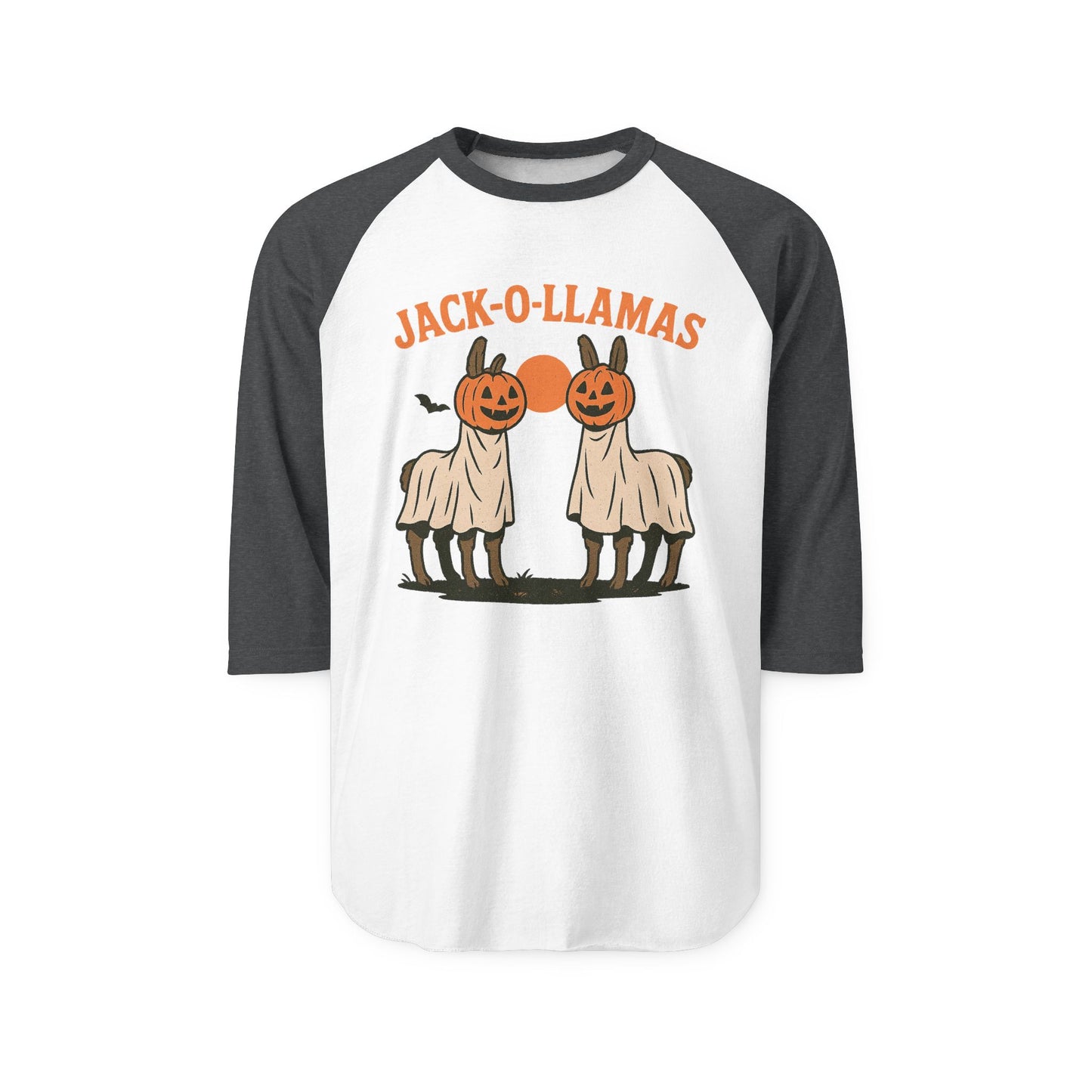 Jack-O-Llamas Halloween Raglan Shirt, Unisex Halloween Shirt, Fun Fall Apparel, Pumpkin Costume Tee, Halloween Party Outfit