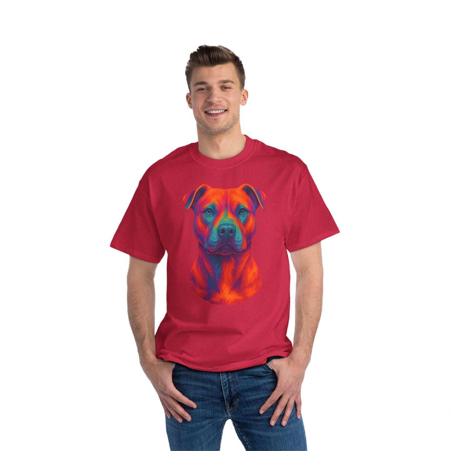 Vibrant Dog Lover's T-Shirt, Pet Apparel, Short-Sleeve Tee, Colorful Canine Art, Gift for Dog Owners, Animal Lover Fashion