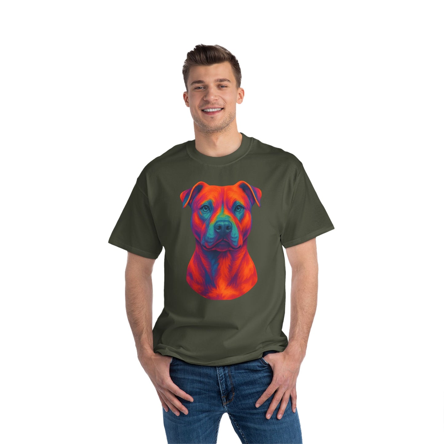 Vibrant Dog Lover's T-Shirt, Pet Apparel, Short-Sleeve Tee, Colorful Canine Art, Gift for Dog Owners, Animal Lover Fashion