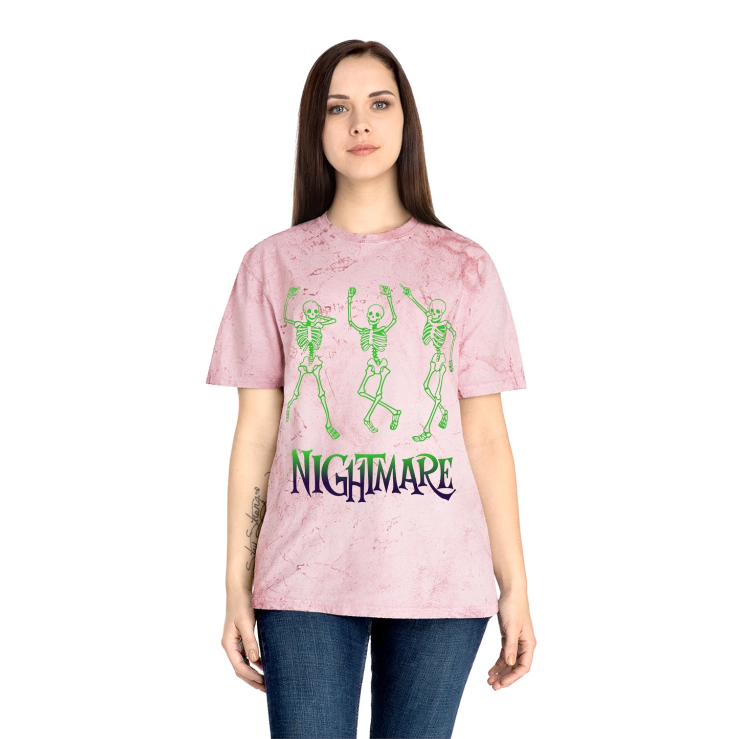 Unisex Skeleton Dance T-Shirt, Tie-Dye Tee, Halloween Apparel, Spooky Fashion, Casual Wear, Unique Gift