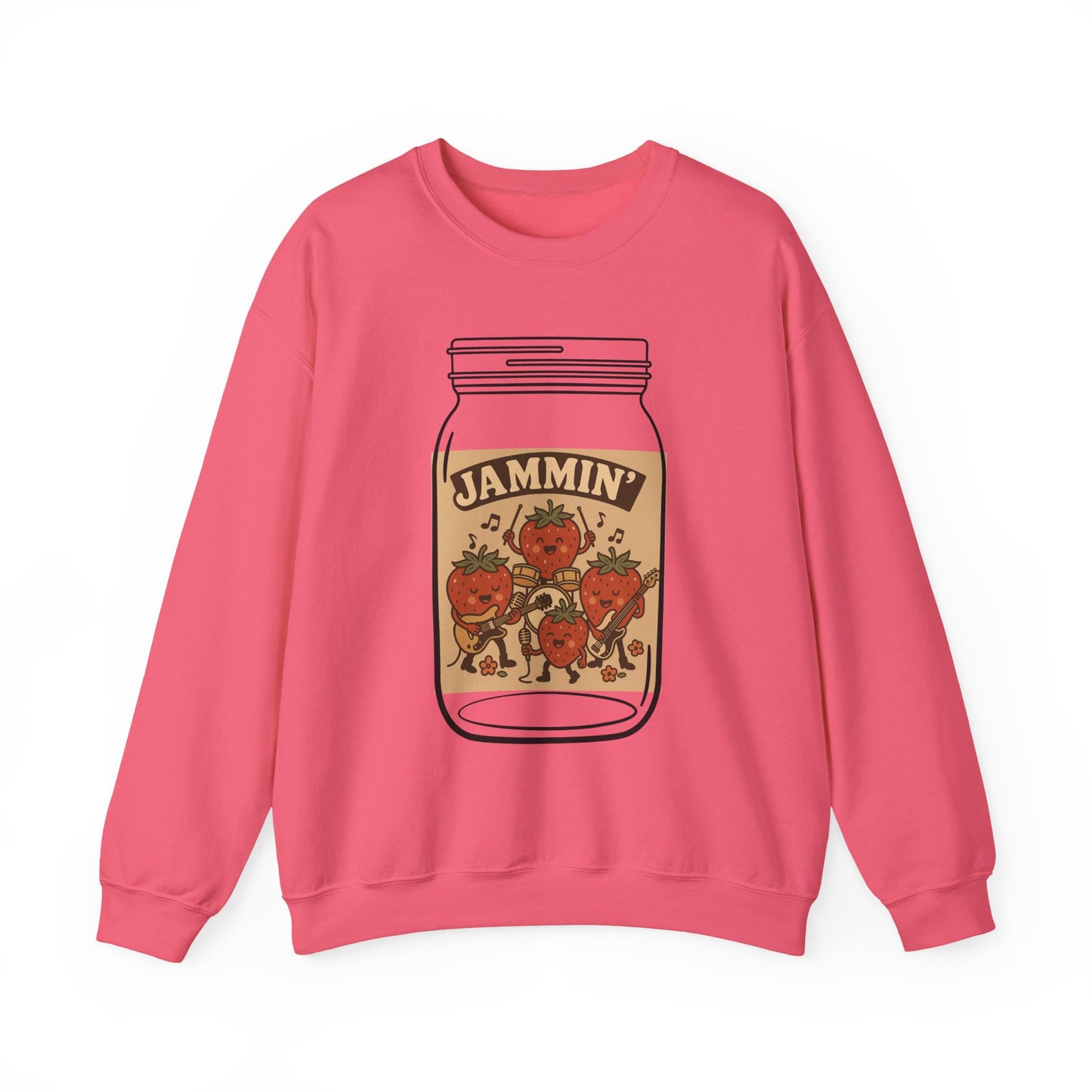 Strawberry Jam Band Sweatshirt - Musician Gift, Retro Rock Music Apparel for Jammers