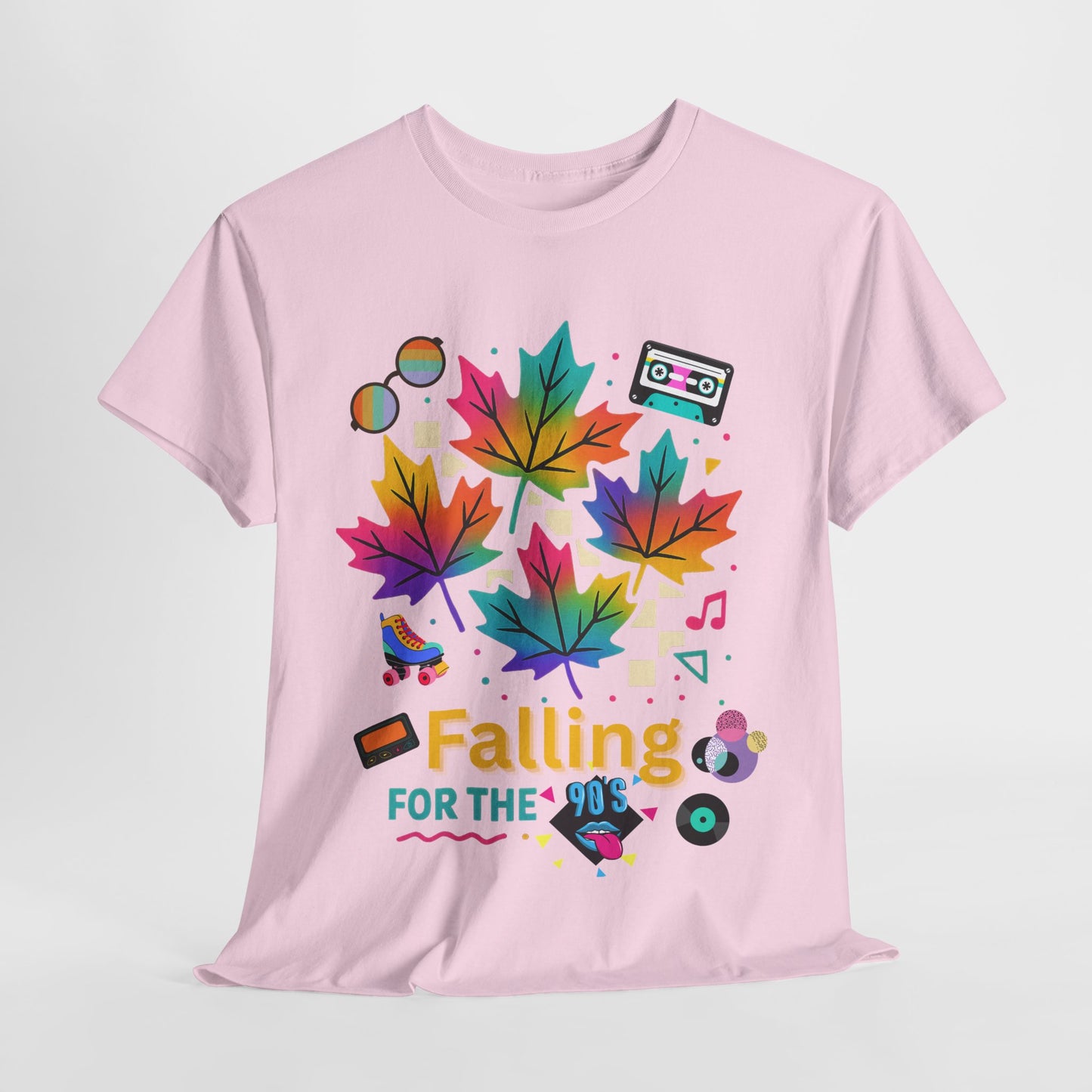 Fall 90s Vibes Tee, 90s Nostalgia T-shirt, Neon Fall Leaves