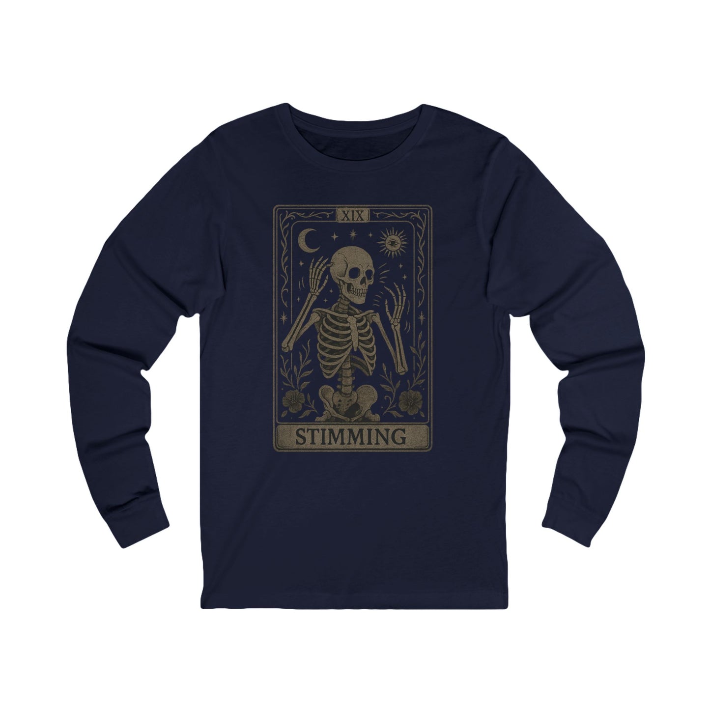 Unisex Jersey Long Sleeve Tarot Style Skeleton Sweatshirt