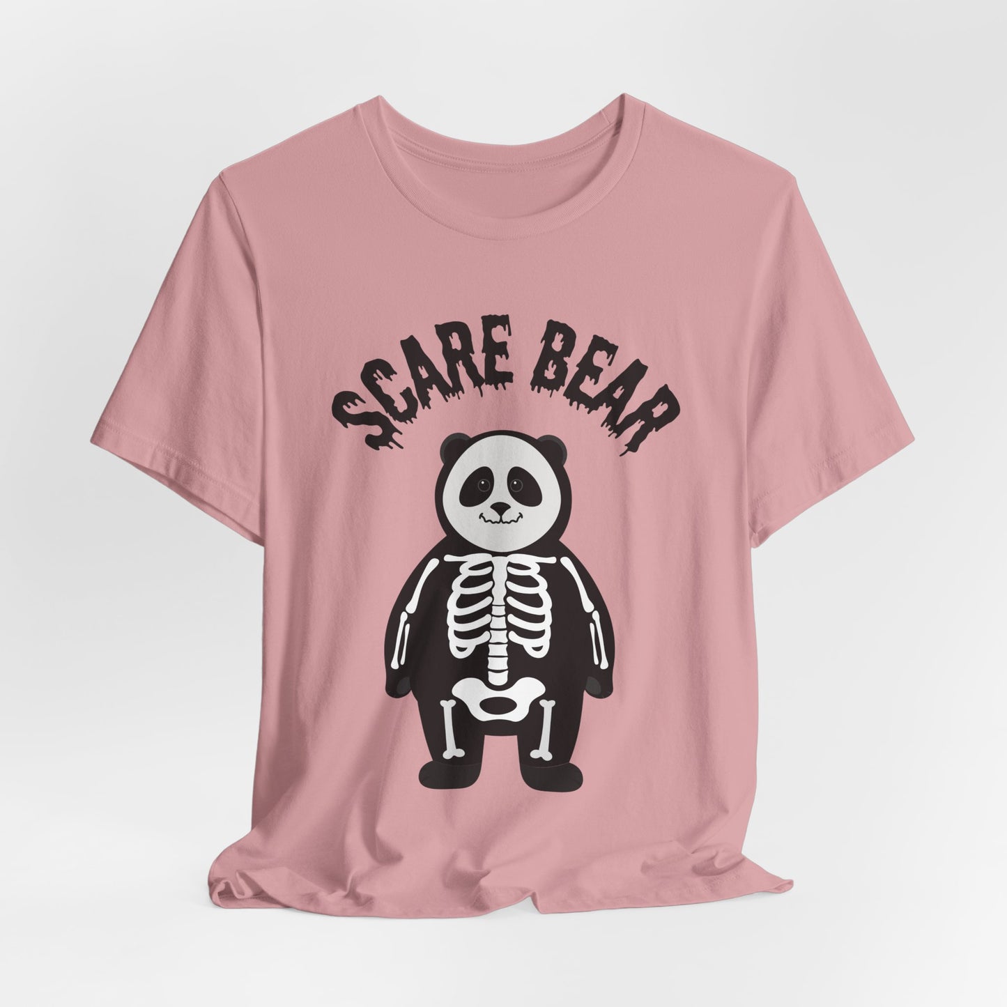 Halloween Scare Bear Tee, Unisex Halloween Shirt, Fall Graphic Tee, Spooky Season Clothing, Cute Skeleton Panda Tee, Skeleton Panda Halloween Costume, Autism-Friendly Tee