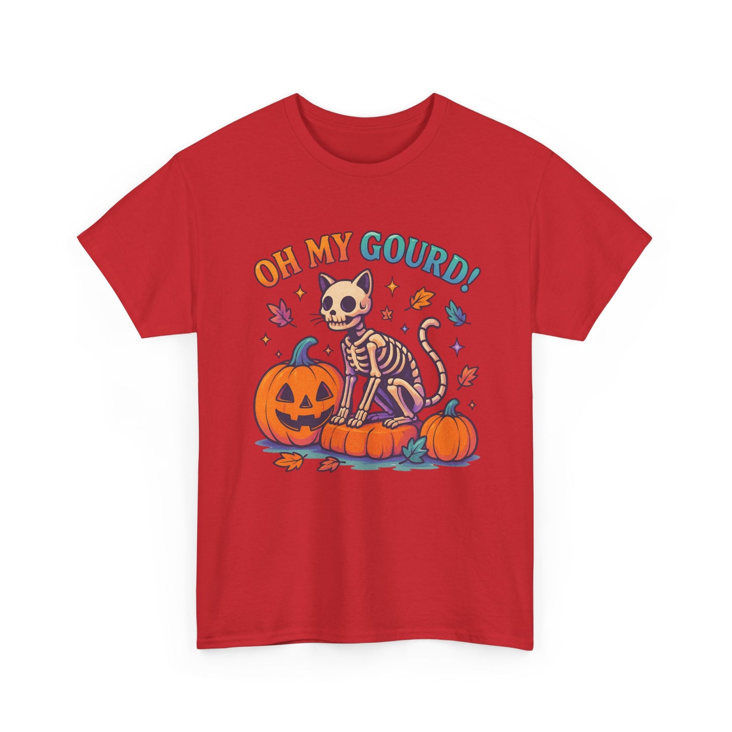 Halloween Cat Tee, Heavy Cotton T-Shirt, Fall Fashion, Cute Halloween Shirt, Pumpkin Lover Gift, Spooky Season Apparel