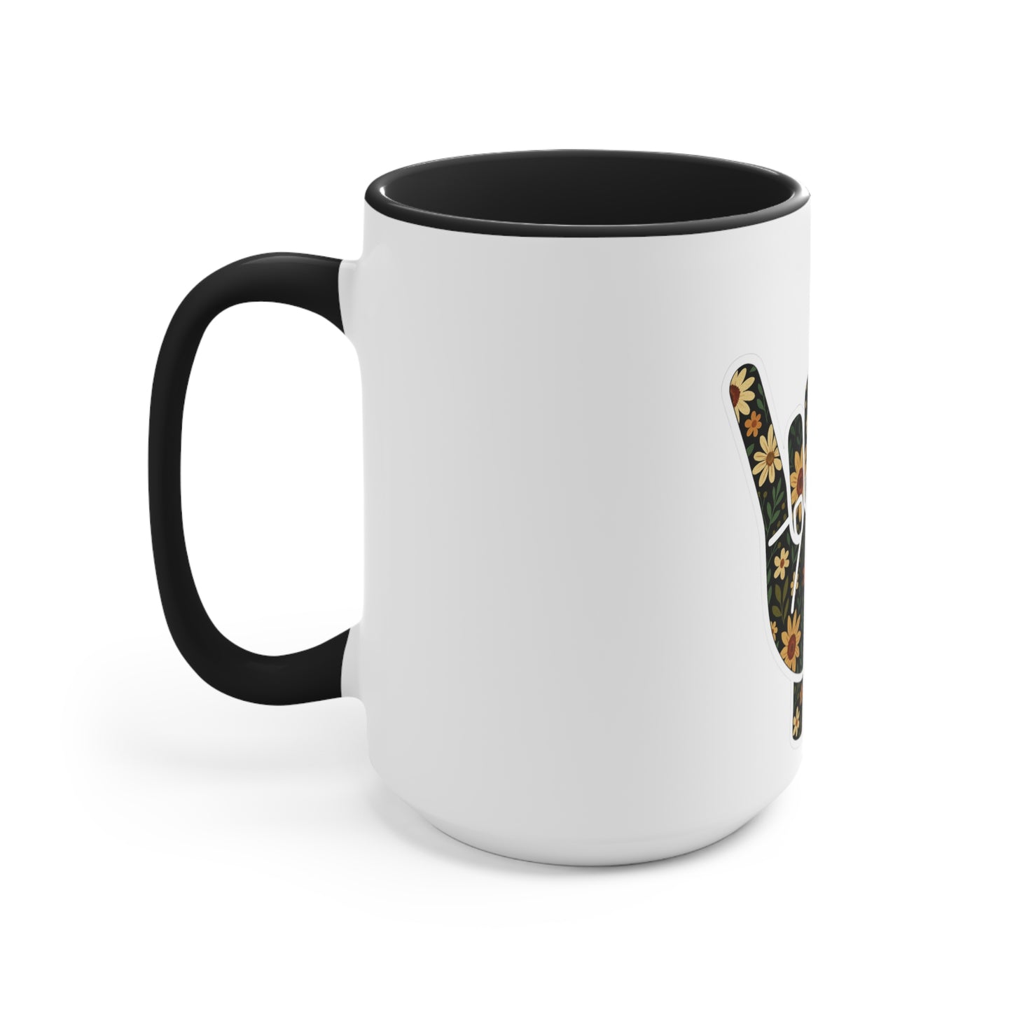 Floral ASL Symbol Mug β Sign with Style