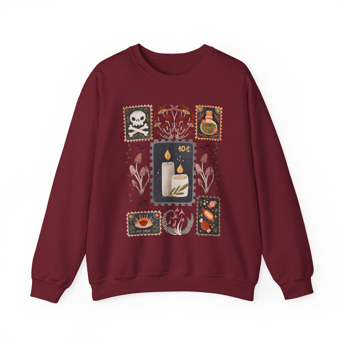Vintage-Inspired Sweatshirt with Nature and Mystic Elements, Cozy Sweater for Fall, Halloween Gift, Unique Design