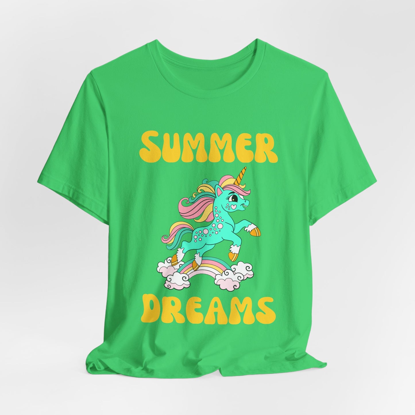 Unicorn Summer Dreams Tee, Casual Summer T-Shirt, Fun Unicorn Apparel, Gift for Kids & Teens