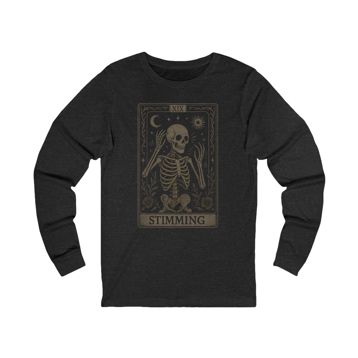 Unisex Jersey Long Sleeve Tarot Style Skeleton Sweatshirt