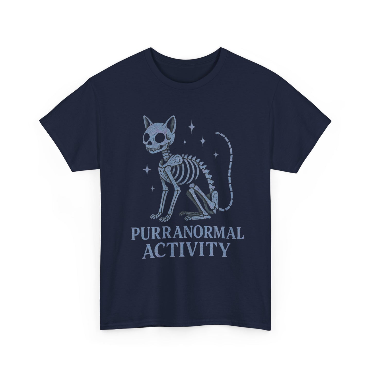 Purranormal Activity Cat Skeleton Tee, Unisex Halloween Shirt, Cute Cat Lover Gift, Spooky Graphic Tee, Casual Festive Wear