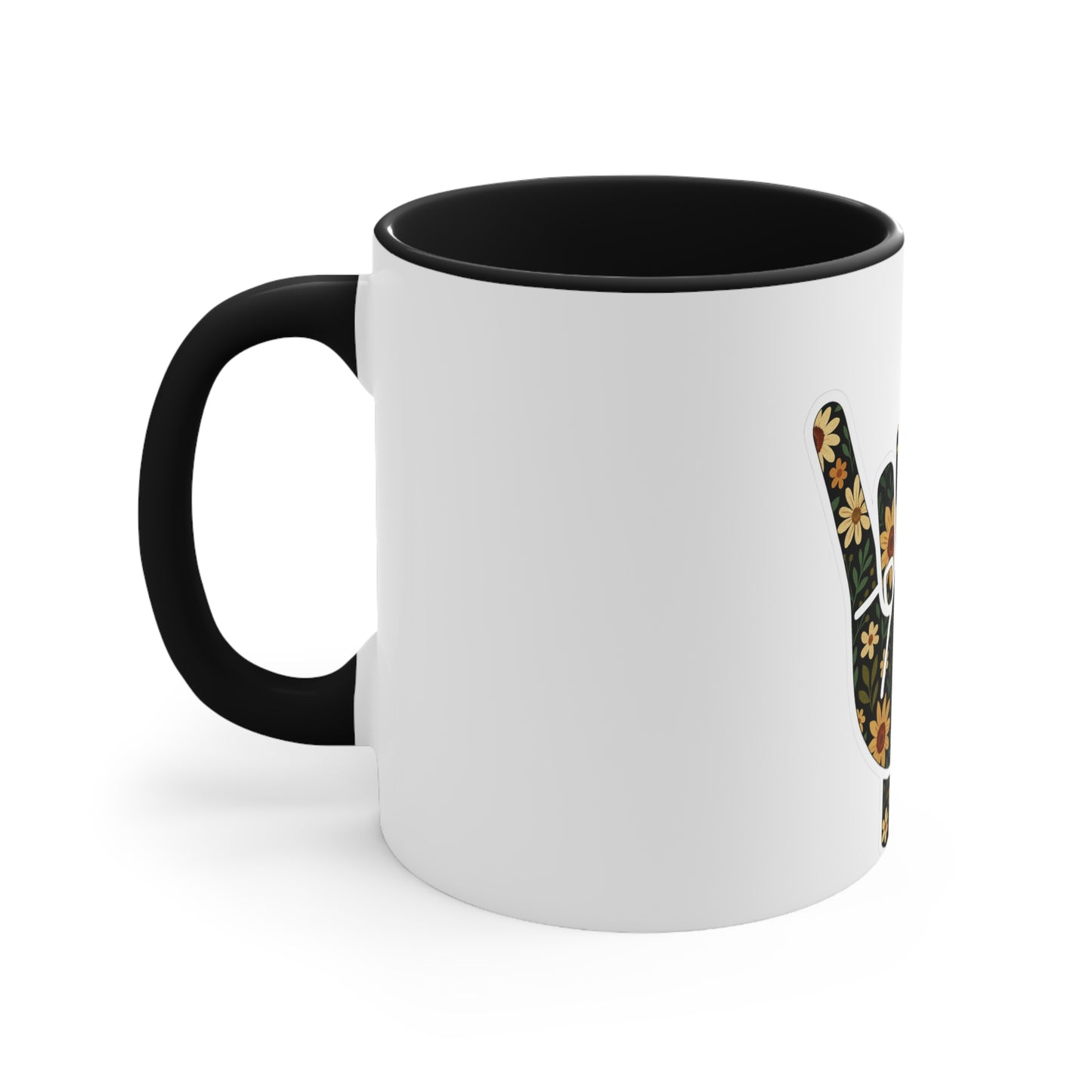 Floral ASL Symbol Mug β Sign with Style