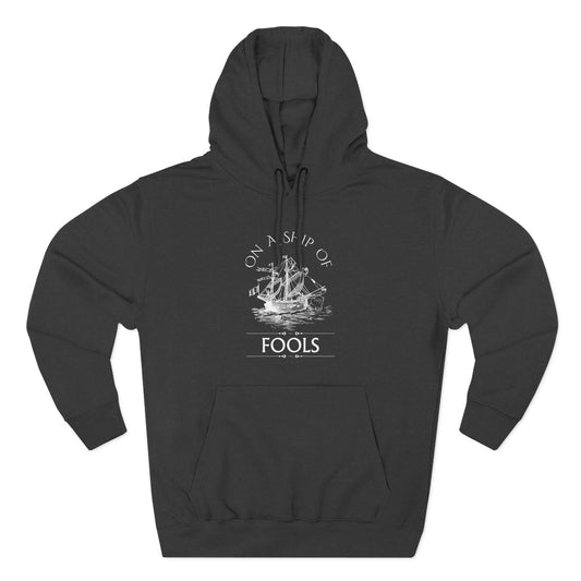 Men's Hoodie - "On a Ship of Fools" Design, Graphic Sweatshirt for Fall, Gift for Music Lovers, Gift for Him