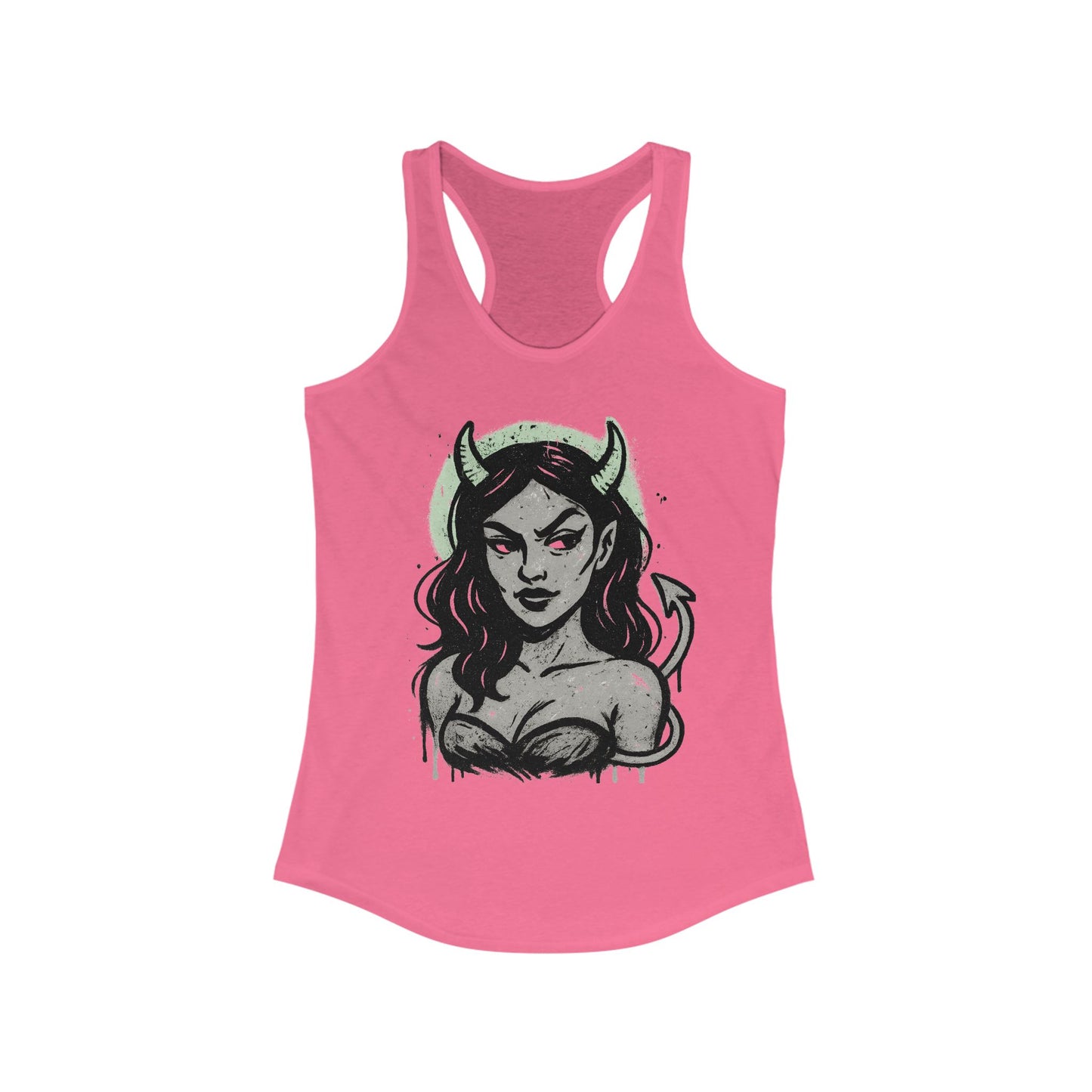 Gothic Style Tank Top, Women's Ideal Racerback Tank, Punk Fitness Apparel, Halloween Clothing, Edgy Summer Wear
