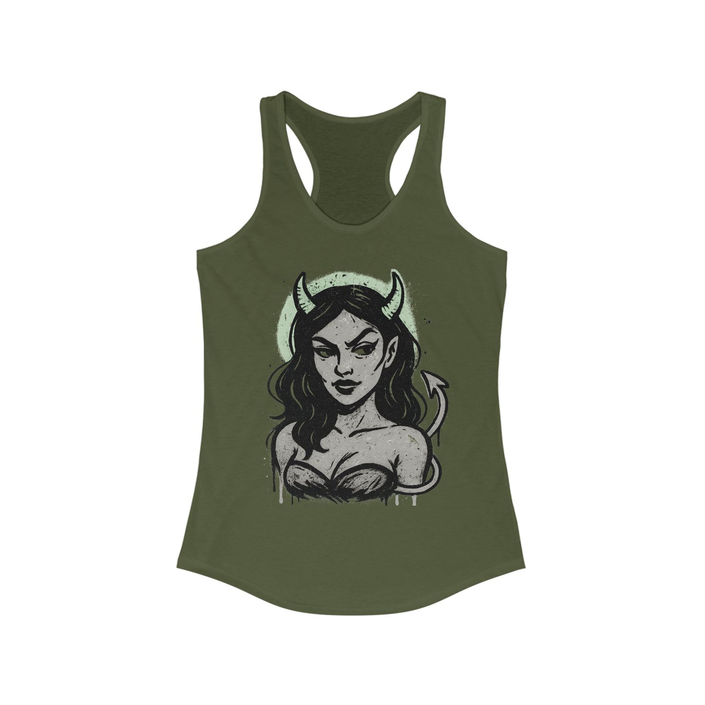 Gothic Style Tank Top, Women's Ideal Racerback Tank, Punk Fitness Apparel, Halloween Clothing, Edgy Summer Wear