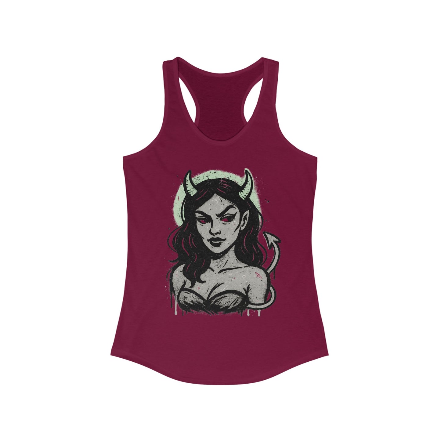 Gothic Style Tank Top, Women's Ideal Racerback Tank, Punk Fitness Apparel, Halloween Clothing, Edgy Summer Wear
